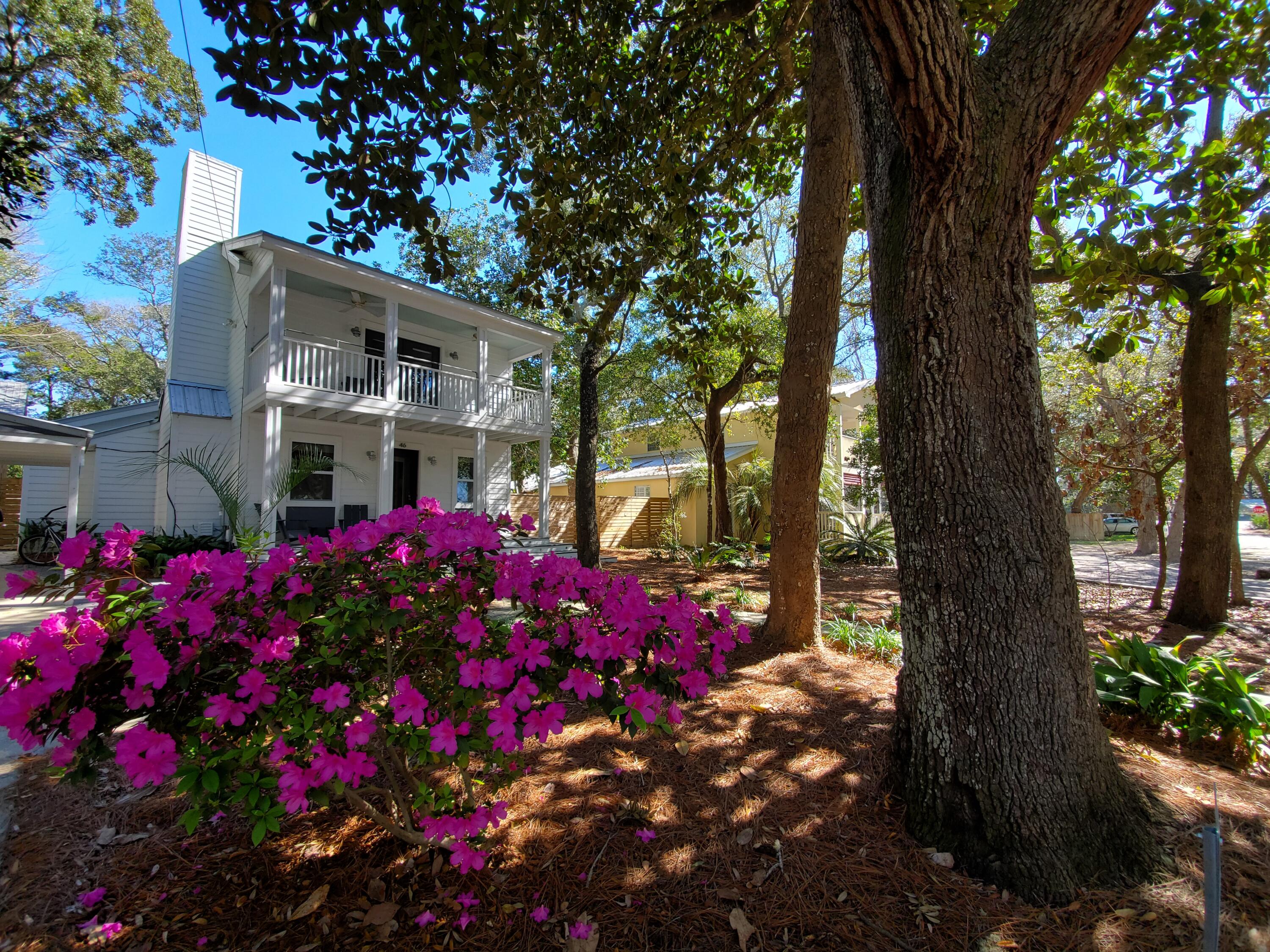 Enjoy the quiet, shaded charm of Old Seagrove Beach, which was founded in 1948. This home ''In the Grove'' represents the mid-century style and comfort, with many modern updates. Old Seagrove's Oak canopied dirt roads, where you can leave your car in the driveway and bike or walk to the Seagrove Village Market, Surfing Deer restaurant and all of the shops, restaurants and entertainment in Seaside. This home has 3 bedrooms plus a kid's loft, two baths and sleeps 9 in very comfortable beds. Freshly renovated with all new furniture, artwork, painted parquet floors, new tile floors, fresh paint, renovated kitchen and baths, new light fixtures and ceiling fans.