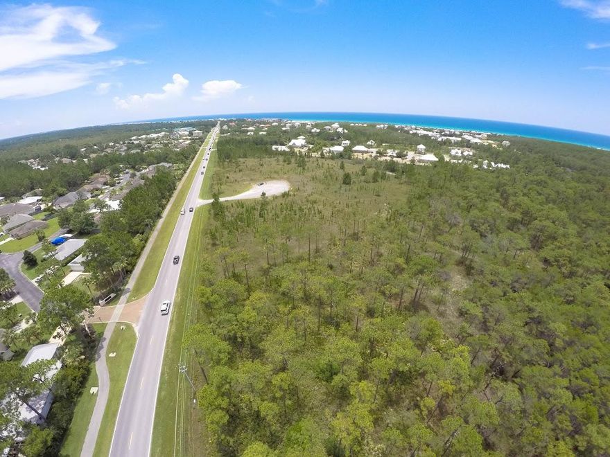 24.28 vacant land parcel on Co Hwy 30A W, located just south of Hwy 98, property is zoned INFILL, rare large development tract on prestigious County Hwy 30A on west end, close to San Destin and Grand Boulevard, more info coming soon, survey, etc. INFILL development generally consists of unplatted, vacant or redevelopment parcels of land surrounded by development, conservation of public lands on three or more sides, where the size of the undeveloped infill parcels is ten acres of less for the total infill area. The maximum intensity for any nonresidential develop. within this district is a floor to area ration of .50(50%)Density for residential development shall be determined by considering the capability analysis & all other requirements of the Comprehensive Plan and Land Development Code.