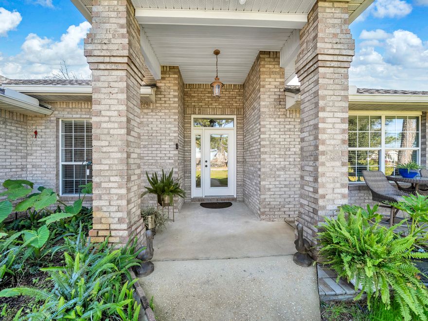 Beautiful solid brick 3-bedroom, 2-bath home located in the highly desirable Holiday Shores neighborhood with NO HOA  fees. This inviting home features a versatile Florida room that can easily serve as a home office or 4th bedroom. Inside, you'll find new flooring, fresh paint throughout, new stove, microwave, and refrigerator. The desirable split floor plan offers added privacy, while the spacious primary suite includes a large bedroom and private bath. Step outside to a level, fenced backyard designed for relaxing and entertaining, complete with a pergola and a generous outdoor seating area perfect for gatherings or enjoying a cozy fireside chat.  Ideally situated just one block from the bay and only 1.5 miles from the stunning blue-green waters and white sand beaches of the Emerald Coast and Gulf.  The roof is 3 years old, new gutter and leaf guard adding peace of mind to this exceptional coastal home.  HVAC regularly serviced, this house has been very well maintained and is waiting for you.  Legion Park is less than two miles away where you can play pickleball, volleyball, basketball or launch your boat or kayak. A great property for Airbnb, VRBO or short/long term rentals.  Great walking neighborhood.   Convenience is key!  You will love how you can jump on a golf cart and go to the beach, bay, parks, restaurants, grocery store and so much more.  House can be sold furnished.  Owner is agent. See agent notes.