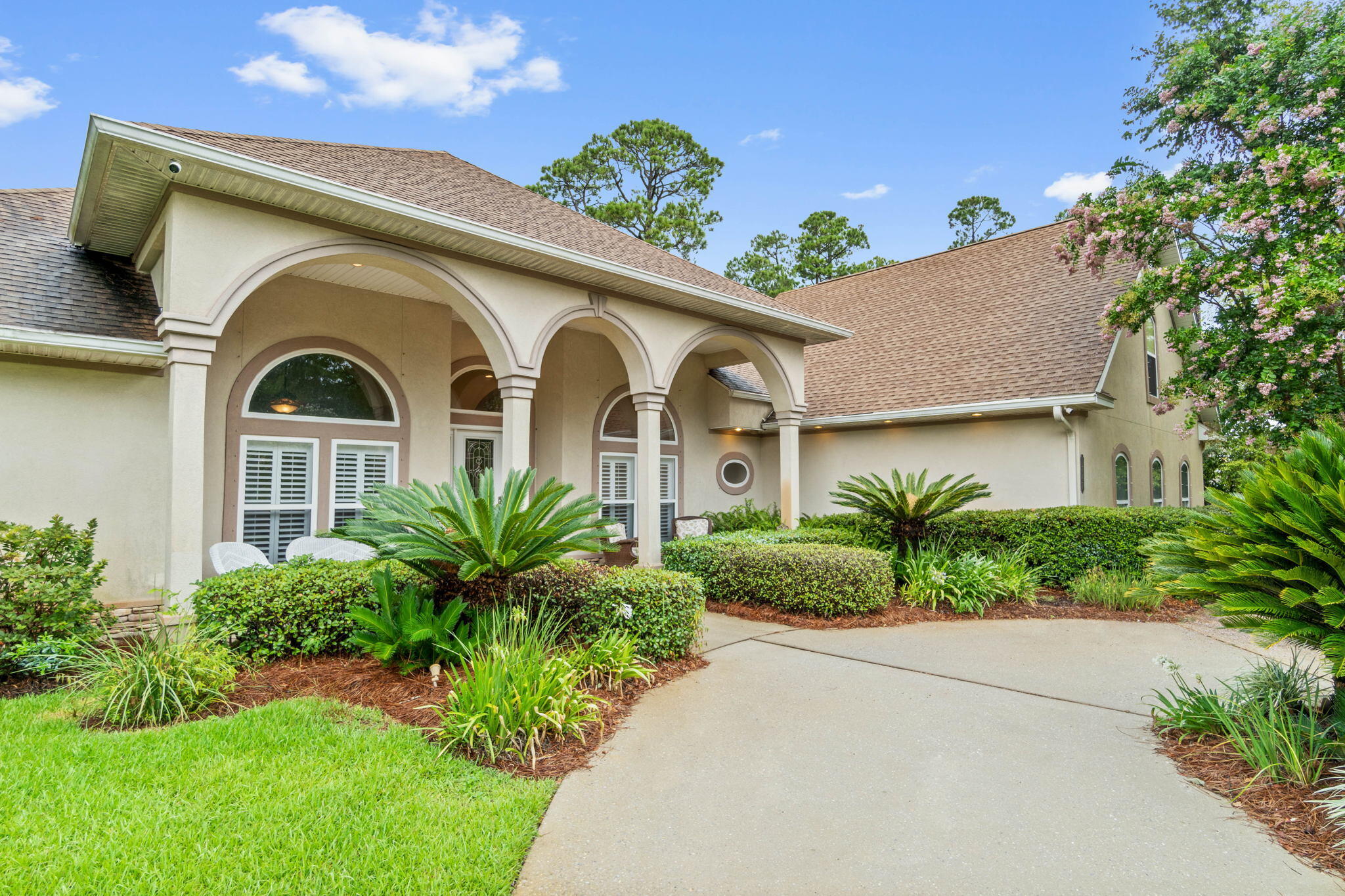 This home is a must see! Home boasts of a gourmet kitchen. Large master bedroom and ensuite not to mention the walk-in closet with custom built in shelves. Living room and dining room are open and spacious. Enjoy privacy, relaxing with family and friends next to the screened, in ground Gunite, heated saltwater pool with outdoor kitchen and half bath. Private neighborhood dock and just minutes from Navarre Beach. Don't let this one escape!
