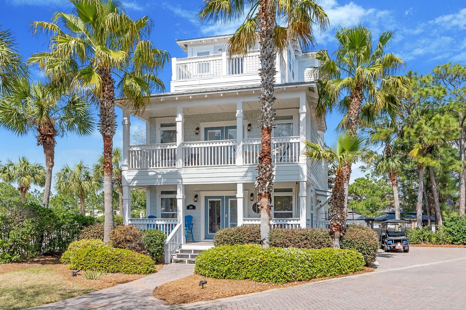 ✨ Rental Powerhouse with Outdoor Oasis! ✨Solace Beach House is what investment dreams are made of! With over $120K in 2025 rental income year-to-date, this property is a proven performer. Set on one of the largest lots in Emerald Waters, it boasts a 1,500+ sq. ft. outdoor oasis with a new brick-paver patio, two gazebos, covered living and dining, hot tub, fire pit, giant outdoor chess, and a private gated path to the community pool. Inside you'll find three private king suites plus a third-floor game room and lounge with two bunk rooms--perfect for families. Conveniently located beside the community pool, guests enjoy all the perks of a private pool without the upkeep. Emerald Waters is an exclusive gated community with a private walkway to deeded beach access and two community pools.