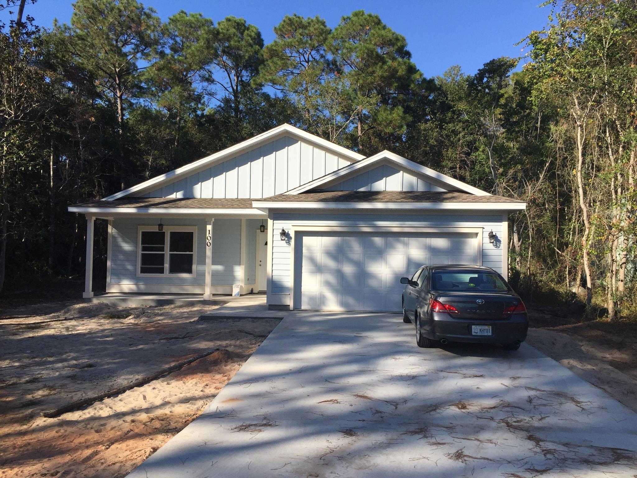 New Construction in great neighborhood near Bay and Beach. Home is complete and ready to move in. Home offers 2 car garage , great floorplan and sits on a large lot. From home you can be at Grayton Beach in a matter of minutes. Easy show anytime.