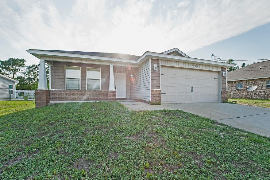 Great location, Close to Hurlburt Field, schools, Shopping, library, YMCA and beaches.Very nice Home with Brick front and the rest of the home is hardie board.From the front porch enter a large open living room, kitchen with breakfast bar, lots of cabinets, counter space, pantry, smooth service stove, built-in microwave, dishwasher and refrigerator.The washer and dryer convey but not warranted.Split bedroom plan. The Master suite offers double vanities in the bath, linen closet and a walk-in closet. Two car garage, fenced back yard and well pump and sprinkler system.Buyer to verify all measurements.