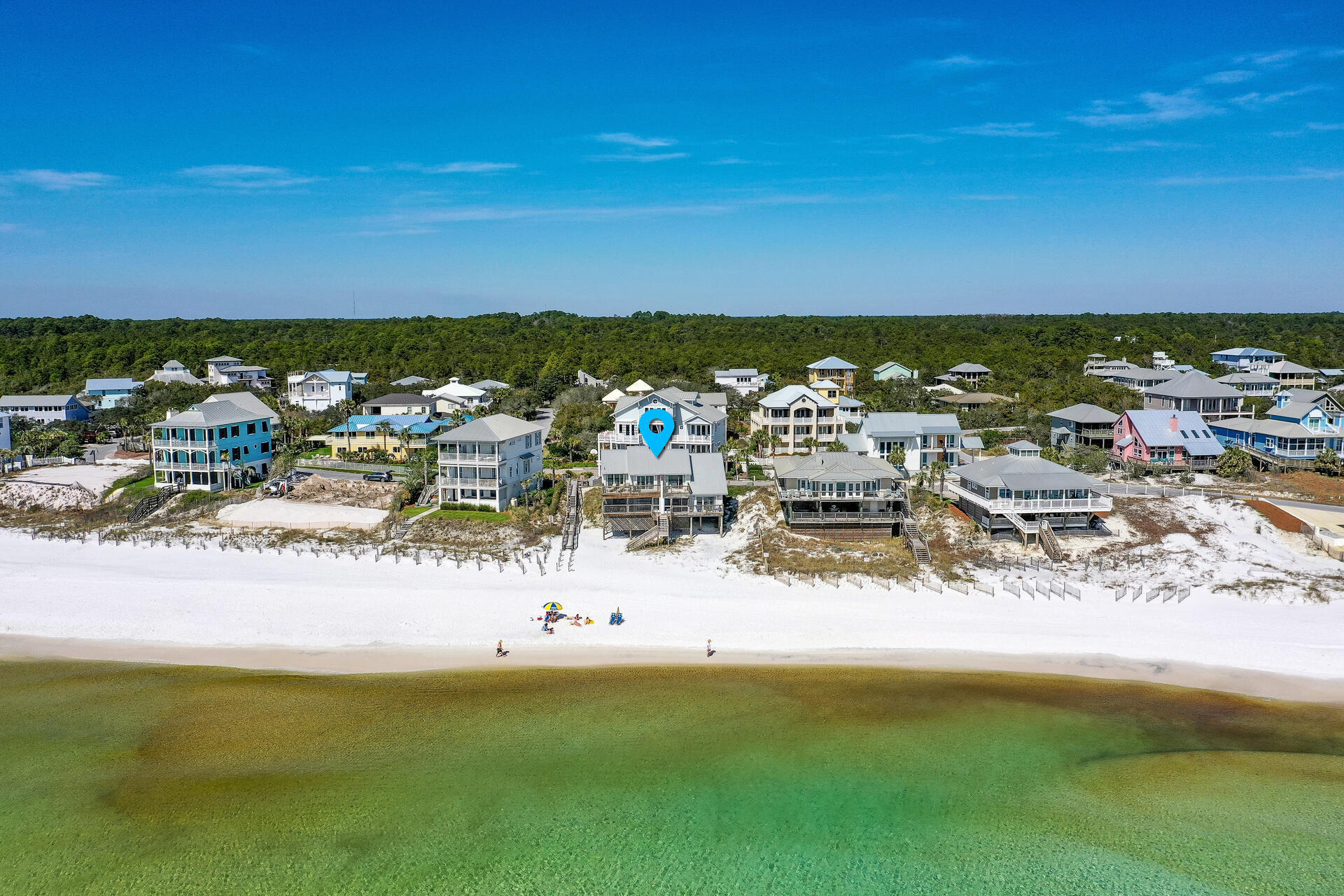 Imagine owning a home in Gulf Trace adjacent to Grayton Beach State Park and having 78 feet of beach on the Gulf of Mexico! This classic beach property can be opened up between them to make one 6 Bedroom 6 Bath home or use it as a Duplex with 3 Bedrooms, 3 Baths in each mirror imaged units.   Gulf Trace was developed in 1980 and is an 86 lot subdivision surrounded by state parks on three sides and the Gulf of Mexico on the South.  It is considered as the most desirable  beachside community on our Gulf Coast.  As a vacation rental this comfy beach house generated  2019 GRI = $108.945,  2020 GRI = $119.232.  Check out what guests are saying on VRBO ... https://www.vrbo.com/898477