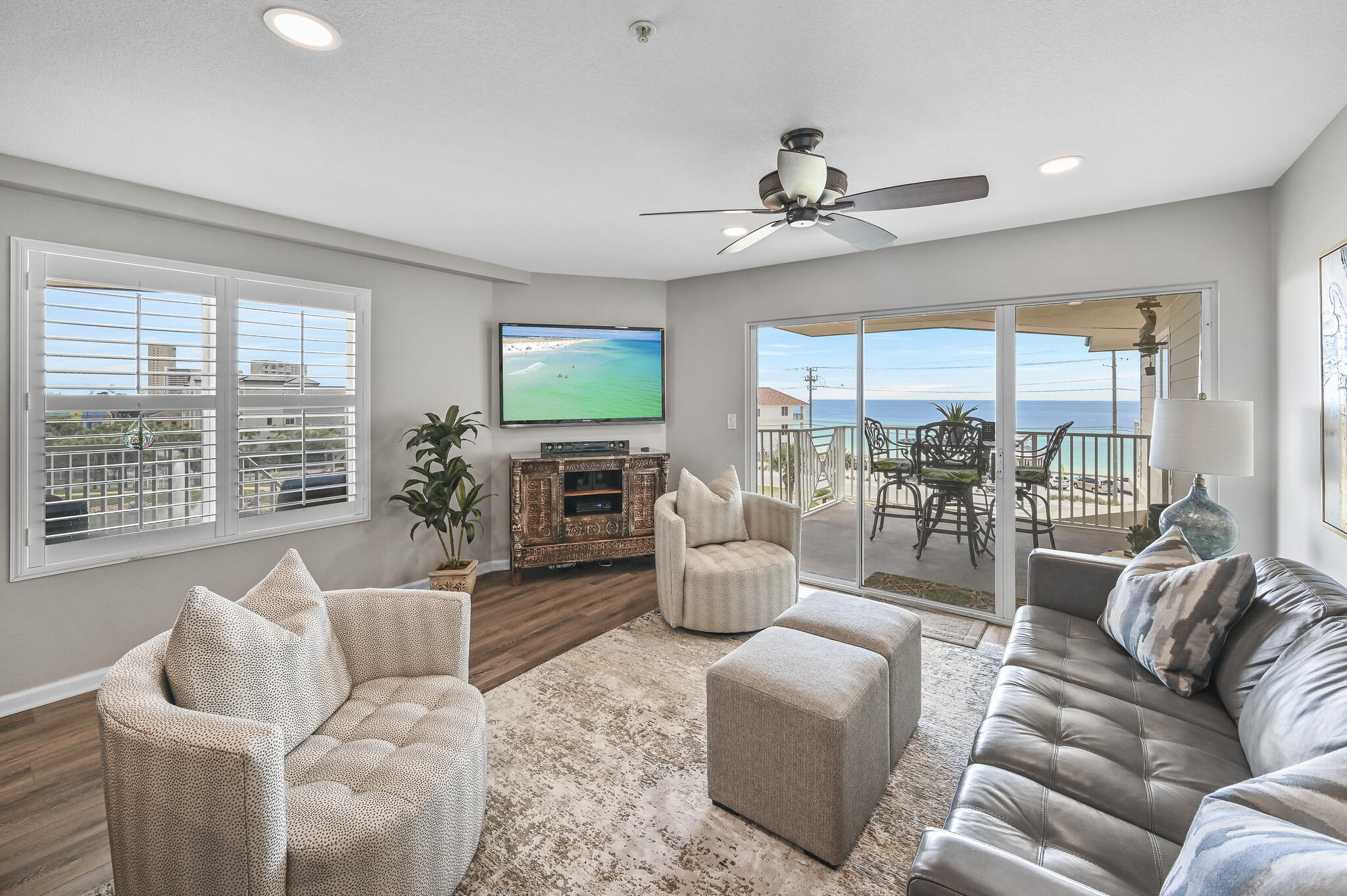 This is a rare opportunity to own a top floor, immaculately renovated three bedroom unit in the beautiful Amalfi Coast Resort.  Not only is it in pristine shape since it's never been rented, but it also conveys with a privately deeded cabana conveniently located right next to the entrance to the pools, a parking space closest to the elevator, and storage unit perfect for bikes, beach toys, and more!  This property and the cabana are both being sold fully furnished, decorated, and ready for an investor looking for solid rentals or an owner ready to spend quality time in such a spacious condo with a floor plan you can't find anywhere else.  Once you enter the property, you will feel like you're walking into a new condo.  Recent updates to the bathrooms, paint, furniture, flooring, and more..