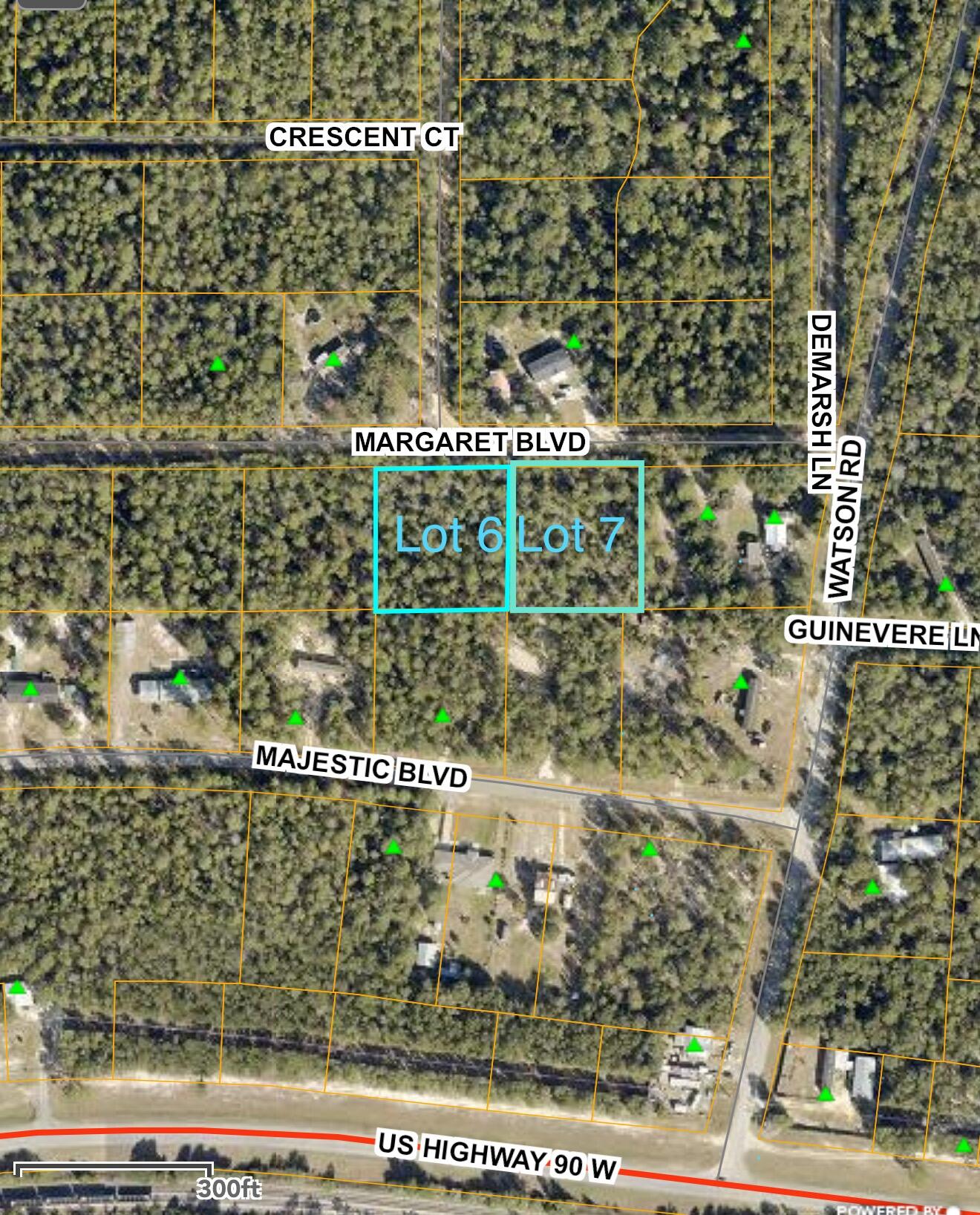 Nearly 2-acre wooded lot in Mossy Head. Lot 6 & 7 are both ideal for a site built or manufactured home. Located on peaceful Margaret Blvd with electricity and public water available at the road. Enjoy privacy and nature while being just 15 minutes from local shopping and dining, and 30 to 45 minutes from surrounding cities. The adjacent 0.98-acre lot is also for sale purchase one or both for added space and opportunity. Great investment in a growing area