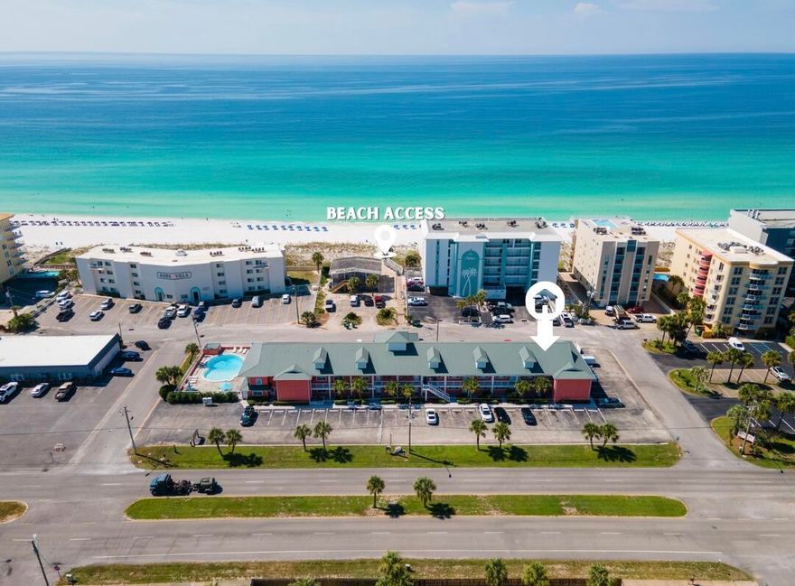 Escape to your paradise at Tropical Isle, where breathtaking gulf views await you from your private balcony. This hidden gem offers deeded beach access, modern amenities, newer HVAC and water heater, and has a lower HOA fee than your average condo! The low density complex is nestled in a premiere location with its own community pool, nearby restaurants and other beach activities. The corner unit can comfortably sleep 4 people since it has an open floor plan that can accommodate a sleeper sofa and features a massive breakfast bar to entertain guests. Tropical Isle can be a great investment property with rental projections between 30-35k or a second home to vacation during your time off!