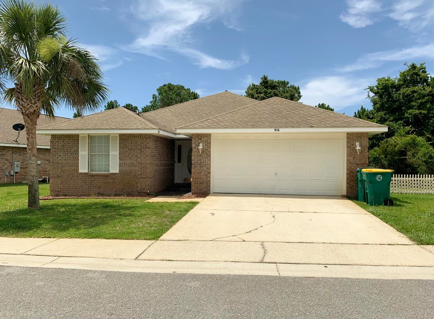 Great three bedroom, two bathroom home West of Hurlburt. Large open living area, new LVP flooring throughout the home. Split bedroom floor plan, open concept kitchen with breakfast bar, new stainless steel appliances in kitchen. Back yard features hot tub, wooded privacy.