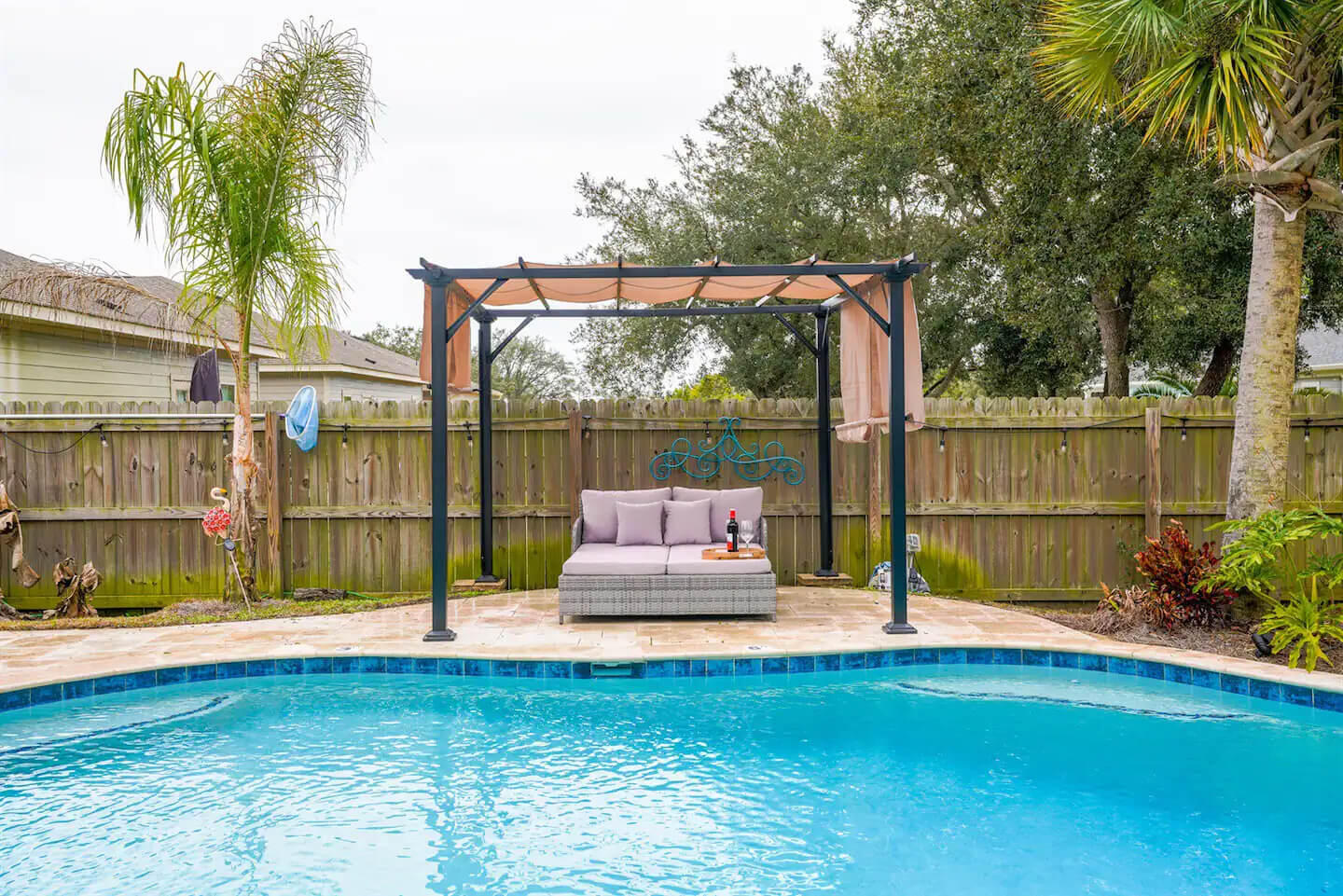 This backyard oasis was built for family fun and memory-making. Just steps out the back door is the large free-form pool. Home offers a split floor plan, with a huge kitchen island and a separate eat in dining room.Located within minutes of Hurlburt Field, as well as the famous Navarre Beach!