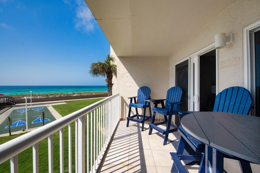 Gulf-Front Gem in the Heart of Destin!Welcome to your slice of paradise at Holiday Surf & Racquet Club! This beautifully maintained gulf-front condo offers breathtaking views and unbeatable access to the sugar-white sands of Destin, FL.Step inside to find tasteful updates throughout--tile flooring in the kitchen and bathrooms, and durable LVP flooring in the bedroom and living areas. Fresh paint, stylish new decor, a sleeper sofa, and a convenient rollaway bed make this unit rental-ready or perfect for your personal getaway.Enjoy an impressive array of amenities including tennis courts, shuffleboard, a sauna, a boardwalk to the beach, fitness center, and a stunning lobby. With on-site management, owning and/or renting is a breeze. Whether you're looking for a vacation home, investment property, or a permanent coastal retreatthis one checks all the boxes!