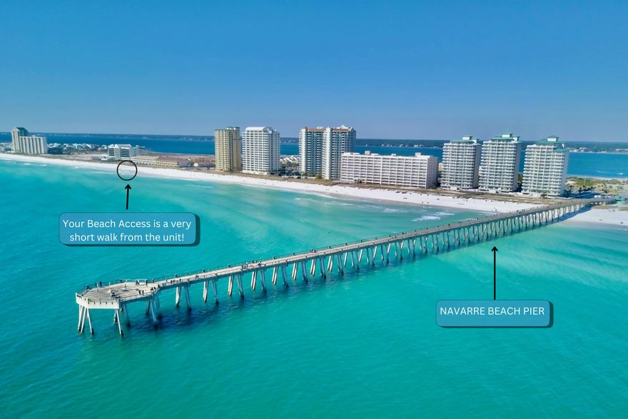 Live the Ultimate Beach Lifestyle! Where the best of Navarre Beach is right at your doorstep! This 1-bed, 2-bath condo with built-in hallway bunks offers unobstructed second-floor views of the Santa Rosa Sound and Gulf of Mexico, making every sunrise and sunset an experience to remember. Location is everything! With beach access just across the street, your toes will be in the sugar-white sand in minutes. Take a dip in the community pool, or explore the vibrant beach scene. Walk to local restaurants, the famous Navarre Beach Pier, and scenic walking and biking trails. There's always an ocean breeze, and the laid-back island lifestyle is second to none. Inside, the condo has fresh paint throughout and a new water heater, offering a clean slate for you to make it your own. Short-term rentals are allowed, making this an excellent investment, a vacation retreat, or your own personal escape to paradise. Whether you're seeking adventure, relaxation, or the perfect coastal getaway, this is your chance to own a piece of Florida's Most Relaxing Place. Don't waitschedule your showing today! 