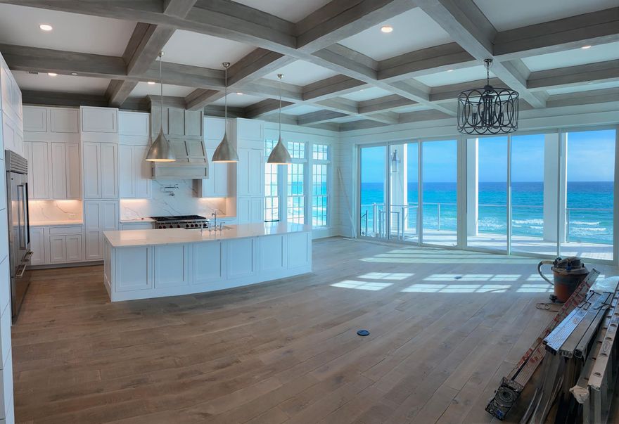 ACCEPTING BACKUP OFFERS. NEW GULF-FRONT CONSTRUCTION wrapping up and ready for Summer 2020! Available for preview now, this custom beach house is the only Gulf-front new construction available between Inlet Beach and Alys Beach. Luxurious single family home located in GATED Water's Edge neighborhood, directly adjacent to Rosemary Beach. Walk to Rosemary, Seacrest, and Alys Beach in minutes. Carefully constructed by Regal Stephens Construction, this concrete home, fortified with steel beams and concrete foundation sits on a high and dry dune 30 ft above sea level and 200 ft back from the mean high water line, safely in the X flood zone. Featuring breathtaking panoramic views from sunrise to sunset,