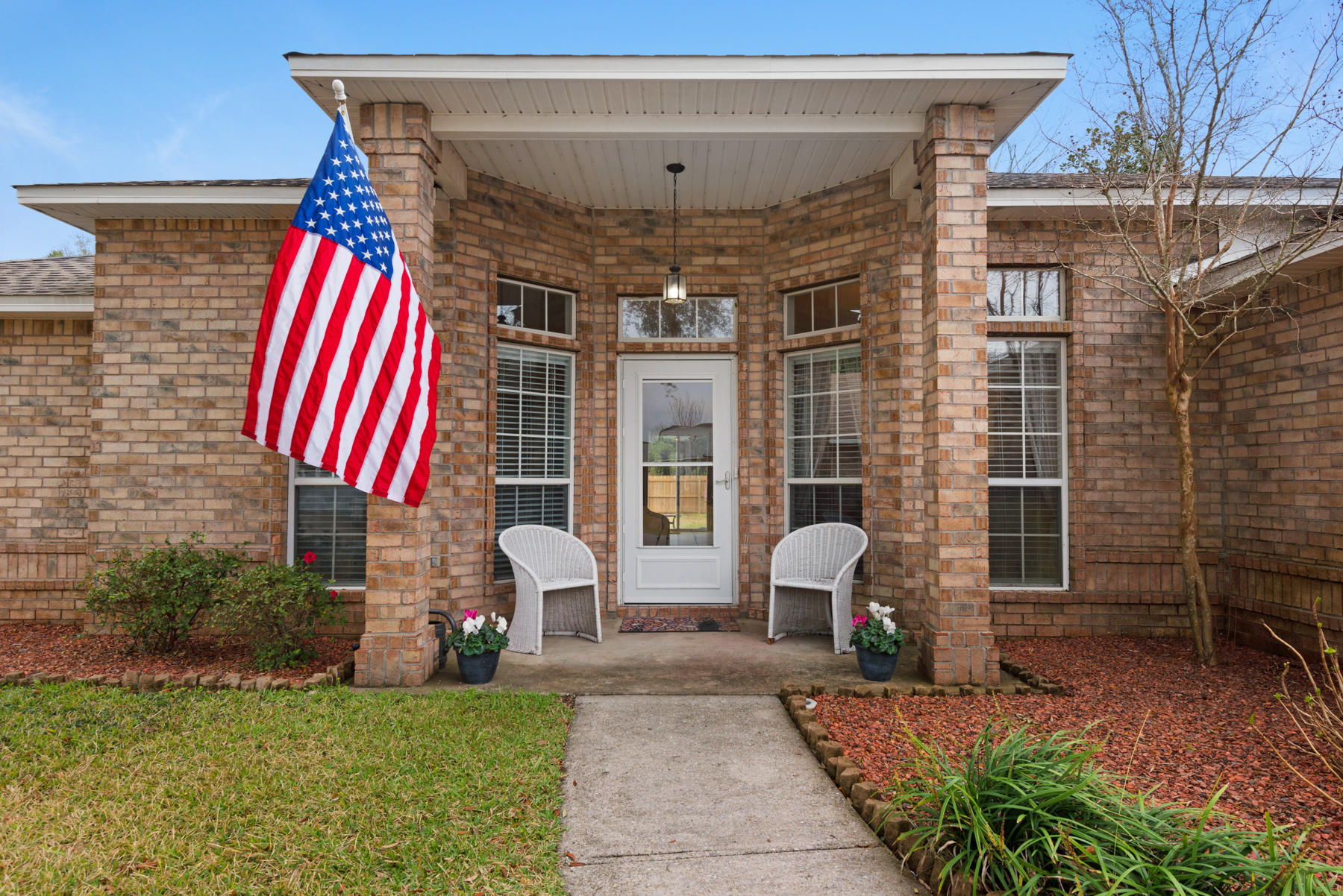 Welcome home! This immaculate 4 bedroom, 2 bath, all brick home is nestled between Bluewater Bay and Niceville proper, allowing an easy commute to Eglin AFB and the gorgeous beaches of Destin. Located on almost a 1/4 acre lot, the huge fenced backyard allows for boat or RV storage via a double gate. The split floor plan provides privacy for the large Master Bedroom and beautiful Master Bathroom, complete with tub, double sink vanity, travertine tiled floors and 6 spray specialty shower head. The kitchen is a dream with granite countertops, new appliances (stove/oven, over the oven microwave and dishwasher), and a center island, along with a breakfast nook overlooking the backyard. The main living areas are neutrally painted and allow plenty of space for fun and entertaining.