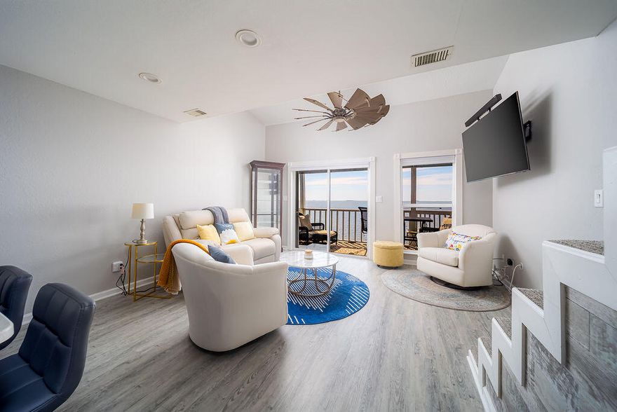 Imagine living just 11 miles from Navarre Beach or 15 miles from Pensacola Beach--better yet, being able to boat, paddle, or kayak over to the island to escape the summer the traffic! Imagine no more. Welcome to your cozy, coastal paradise. Nestled at the end of Soundside Drive, these south-facing condos offer breathtaking sunrise and sunset views of the Santa Rosa Sound year-round. This initmate,14-unit waterfront gem is designed for a refined lifestyle (and yes, no short-term rentals allowed-6 month minimum). Every detail is thoughtfully curated and fully furnished, so all you have to do is move in and enjoy. Inside, you'll find a multitude of recent upgrades from the kitchen and bathrooms to the fixtures and flooring, along with new storm doors for the sliding glass door. HVAC replaced in 2024. The exterior of the building has recently had some updates that include new siding, updated lighting, and a brand-new dock with on-site boat parking for an additional monthly cost based on availability. Every detail has your waterfront lifestyle in mind. Call today for your private showing.
