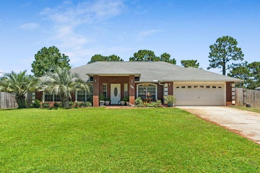Welcome to a beautiful neighborhood that's convenient and known to all of Navarre. You can get to Navarre Beach in less than 15 minutes, the zoo in less than 10 minutes, and the Hurlburt Field Airforce base in less than 20 minutes. This neighborhood is named as Holley By the Sea and it provides more amenities than any other neighborhood of its size in Navarre. As a resident you are able to enjoy a full scale recreational center, boat launch, and even a private walking track. The residence of 6818 Leisure St is a delightful, warm, all-brick split floor plan home. The driveway is able to accommodate multiple vehicles at a time, there is a full irrigation system, and the gas line is ran right to to the home, should you ever want to convert the stainless steel electric appliances.