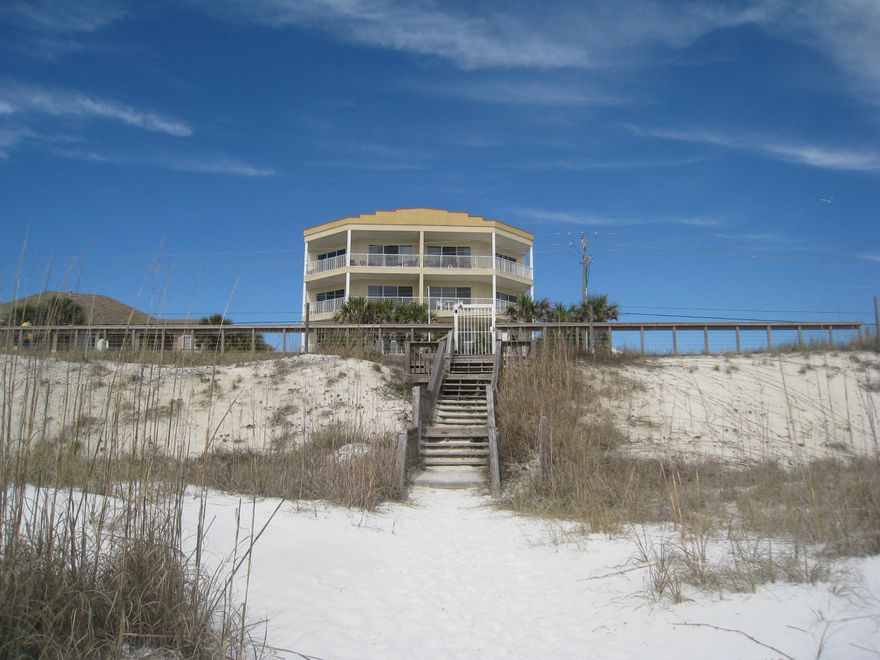 THIS UNIT CASH FLOWS W/EST.GROSS RENTALS OF $59,000/YR. Renovations just completed w/new appliances, granite, flooring, HVAC, cabinets. NOT your typical ''shotgun''floor plan: This condo is wide open with unobstructed views of the beach & deeded beach access from the kitchen, dining rm, living rm, master bedrm, and huge balcony(over 500 s.f.!). Condos in this 16 unit bldg rarely come on the market. Only steps from the beach, you will love this unit! Large enough to live in full time w/3 bedrms & 3 baths, or great for a 2nd home or rental. No carpet: All tile & wood-look vinyl floors. Breakfast bar and in-unit washer/dryer + large owner's closet. Complex offers plenty of parking, seasonally heated pool, BBQ grills, elevator & bike racks. Strong HOA, walking distance to Pompano Joe's.