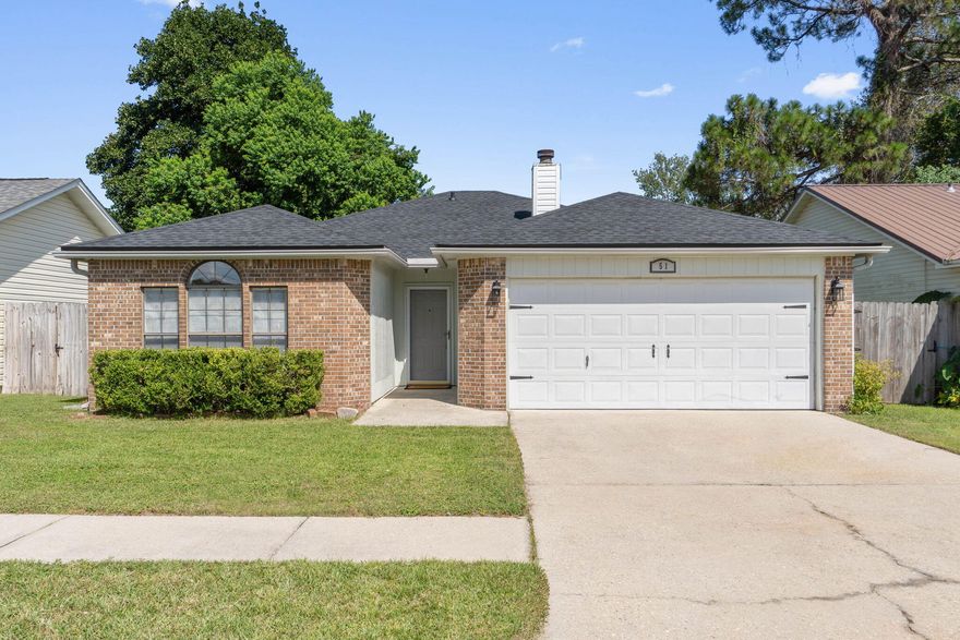 Seller will pay buyers closing costs with acceptable offer! Fully renovated & move-in ready in the heart of Fort Walton Beach! Welcome home to this beautifully reimagined 3 bedroom, 2 bathroom home just minutes from both Hurlburt Field and Eglin AFB. Nestled in a charming, non-HOA neighborhood, this property combines timeless design with modern updates to deliver true turn key satisfaction. Step inside to find a complete renovation throughout: brand new roof, HVAC, and water heater, plus a fully updated interior featuring luxury vinyl plank flooring, fresh paint from top to bottom, and stylish new lighting. The kitchen is a showpiece with quartz countertops, shaker cabinetry, and brand-new stainless appliances. Both bathrooms have been fully redone, with the master suite boasting a large, expanded walk-in tile shower, new vanities and Victorian-inspired finishes for a touch of elegance. Enjoy cozy evenings by the fireplace, relax in the private fenced backyard, or make use of the garage and included washer & dryer. Every detail has been carefully considered, from the modern fixtures to the thoughtful layout, offering incredible value at this price point. Conveniently located just 10 minutes from the gates of both bases, shopping, dining, and the beaches, this home offers the perfect blend of location, lifestyle, and lasting quality.
