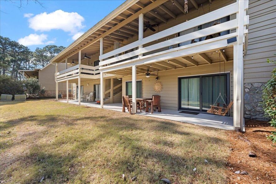 Welcome to this beautifully updated ground-floor condo in the desirable Seascape Resort community! Fresh new paint throughout creates a bright, airy feel, while new impact-rated glass slider doors fill the space with an abundance of natural light.The spacious master suite is a true retreat, featuring a renovated master bathroom with stylish, modern finishes. Enjoy the convenience of a washer & dryer in-unit & peace of mind with a new HVAC system (only 2y/o) The open layout is perfect for relaxing after a beach day or entertaining guests. Step outside to enjoy peaceful views & coastal breezes from your private patio.Enjoy resort-style amenities including beach access, golf, tennis, & pools just steps away making this turnkey condo the perfect place to embrace paradise!