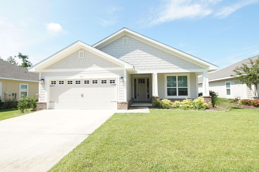 Gated community with community pool and easy access to shopping and beaches in South Walton. Built in 2019 this 4 bedroom , 2 bath home has an open floor plan with large living room, dining area and eat in kitchen. Kitchen has stainless appliances, ample cabinetry and lots of counter space. Home has neutral paint and luxury vinyl plank throughout. Master bedroom has a treyed ceiling and overlooks the backyard . The master Bathroom has double vanities, separate shower and a garden tub. The additional bedrooms are split from the master, with the 4th bedroom at the front of the house . Outside there is a covered porch and a fenced back yard. Home has a 2 car garage. Community is gated with a pool and community space and work out room. SMALL pet may be allowed with owner approval. NO SMOKING