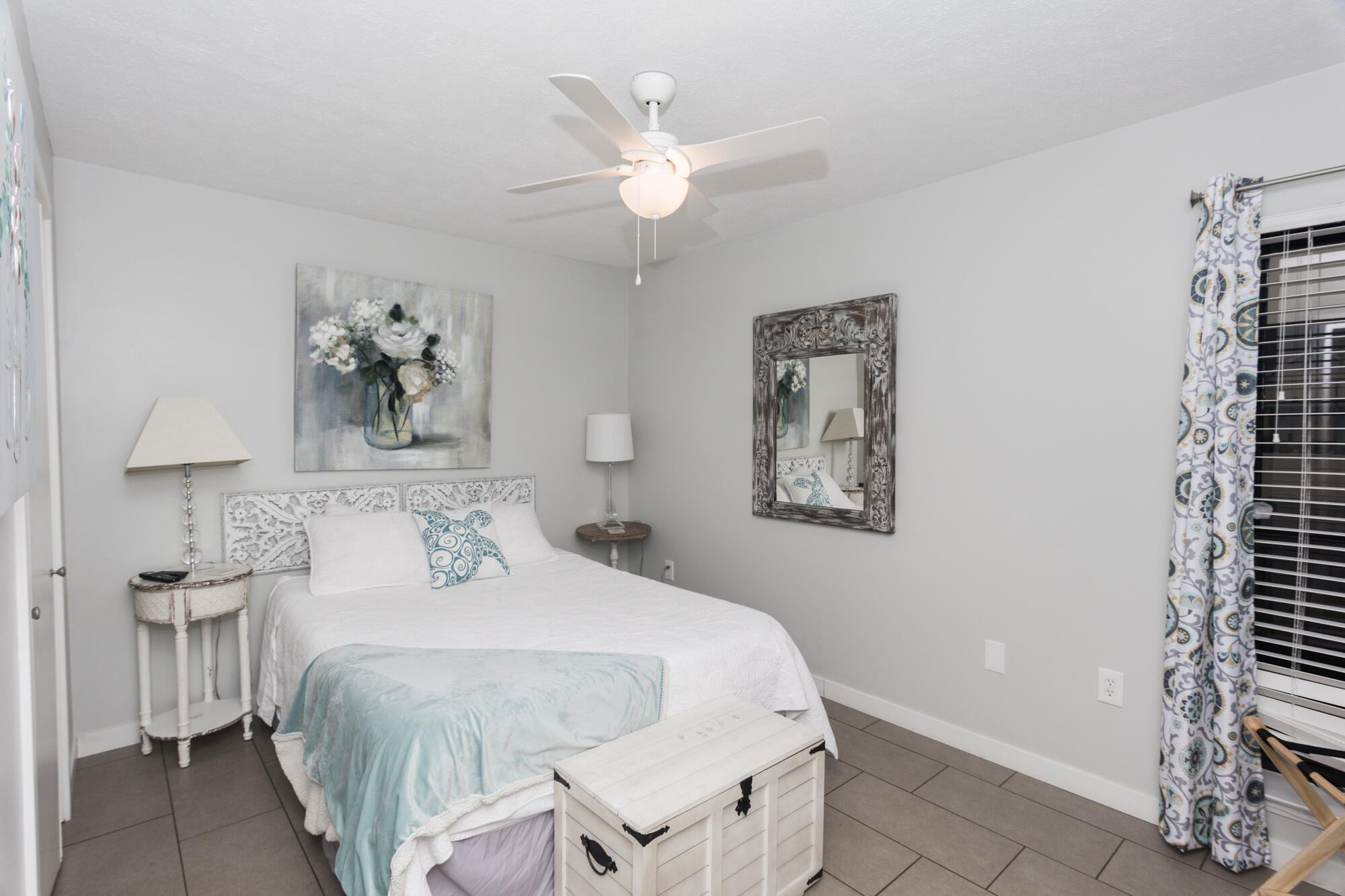 What a wonderful Unit. Neat, Clean and Decorated Beachy Cute and Must See . HVAC, Washer/Dryer Beds and all interior doors replaced in 2021. This unit is MOVE IN READY. The Dishwasher is only 3 years old and the Stainless Steel Kitchen appliances, and Granite counters with eat at bar are also Like New ! TV in The Den New 2022 Park at the Front door and go out the sliding door onto your Patio (New Table, chairs and umbrella) There is the Beautiful POOL.. The unit is ALL Tile flooring which helps to keep the floor sparkling clean