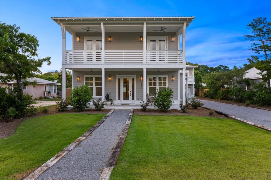 Open 2/4, 12-2pm! Gorgeous custom beach home with great proximity to all things 30A has to offer....restaurants, shopping, and the beach! Nearest beach access is a short 3 block jaunt from this home. Large lot offers a private heated pool, lots of parking, 2 car garage with carriage house above. Multiple balconies in this home to enjoy the scenery and listen to the live music at Local Catch! Main house features 4 bedrooms, 4.5 baths, plus a flex space that could be another bedroom or home office. Gourmet kitchen, first floor laundry, built in cubbies. Heading upstairs the hand railing was custom made and is beautifully accented with stair step lighting! Wine and coffee bar, hidden doggie home and storage under the stairs....this home was well thought out! Make paradise YOURS today!