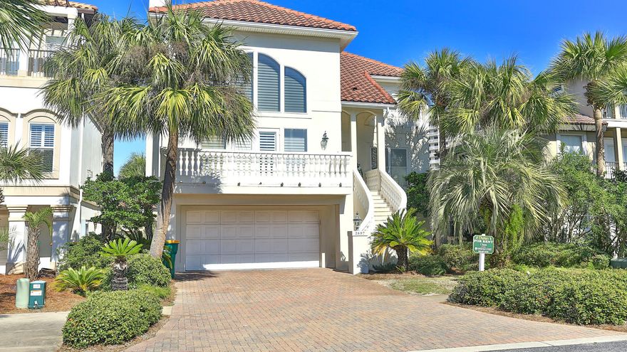 Custom built lakefront home with an elevator in the beautiful beach neighborhood of Dunes of Destin. Sharing views of the lake and gulf; this home serves as the ultimate beach house, with deeded beach access and private community pool just steps away from your front door. The Great Room with soaring ceilings enjoys a gas fireplace and a wall of southern windows allow the sun to saturate the room in natural light.

Living areas are found on each of the three floors, providing ample places for lounging. The Master Bedroom suite with a Queen Bed is located on the Main Level (2nd Floor) along with the Kitchen, Dining Area, Foyer, and Great Room with a 2 balconies. The Master Bath, designed for a couple, features split his and her lavatories, a make-up vanity, jetted tub overlooking the lake, separate shower and private water closet.
