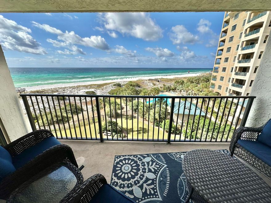 Beautiful beach views await you when you step into this lovely 2 bedroom in Beachside One. The living area is very open and the minute you step inside the front door you see the aqua waters of the gulf of Mexico. You are immediately drawn to the big balcony and the calming sound of the sound gulf of Mexico and the beautiful white sand.The kitchen has been beautifully updated with stainless appliances and granite counter tops. The bathrooms have also been updated with glass showers and new vanities with granite counter tops.Please call for showings as it is a rental property.