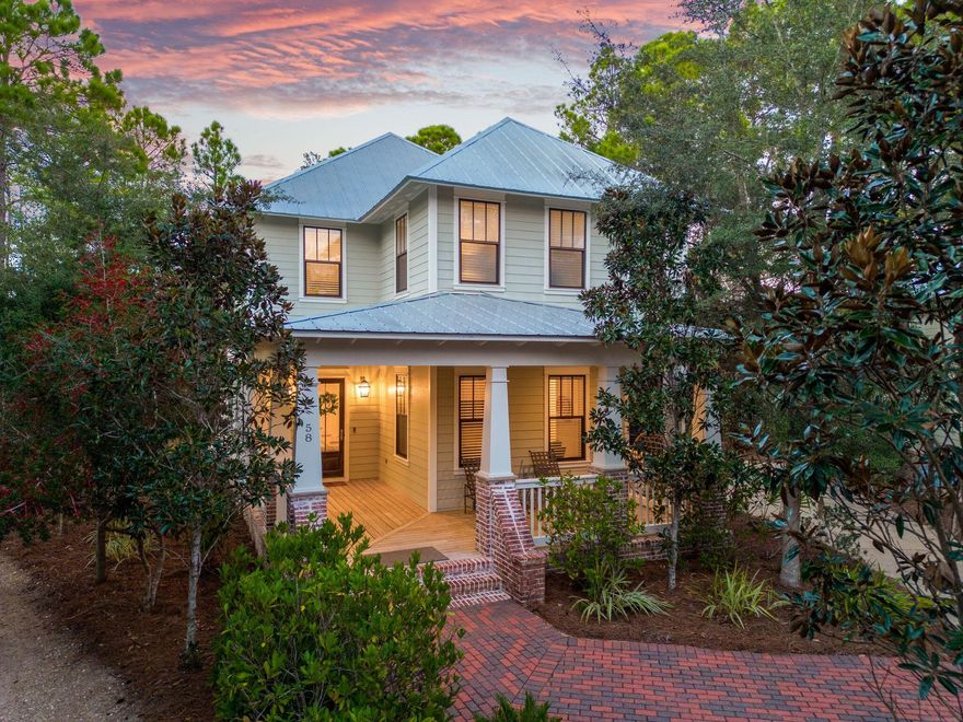 Embrace one of the most private, water-view locations in the coveted Forest Lakes community. 58 Okeechobee Circle offers the ability to live maximally and spread out both indoors and out. An expansive backyard wraparound deck looks out and leads to the community's lakeside nature trail, while many rooms indoors offer tranquil vistas of the lake and natural world around it. This amenity-rich retreat offers 4 bedrooms plus a sizeable bunk room, chef's kitchen and attached garage. The gated Blue Mountain Beach community provides a recently refurbished two-tiered pool with waterfalls, an architectural poolhouse with summer kitchen and fireplace, lakeside trails, playground, basketball hoop, all while backing to the State Forest for nature hikes and just moments from the public beach access.