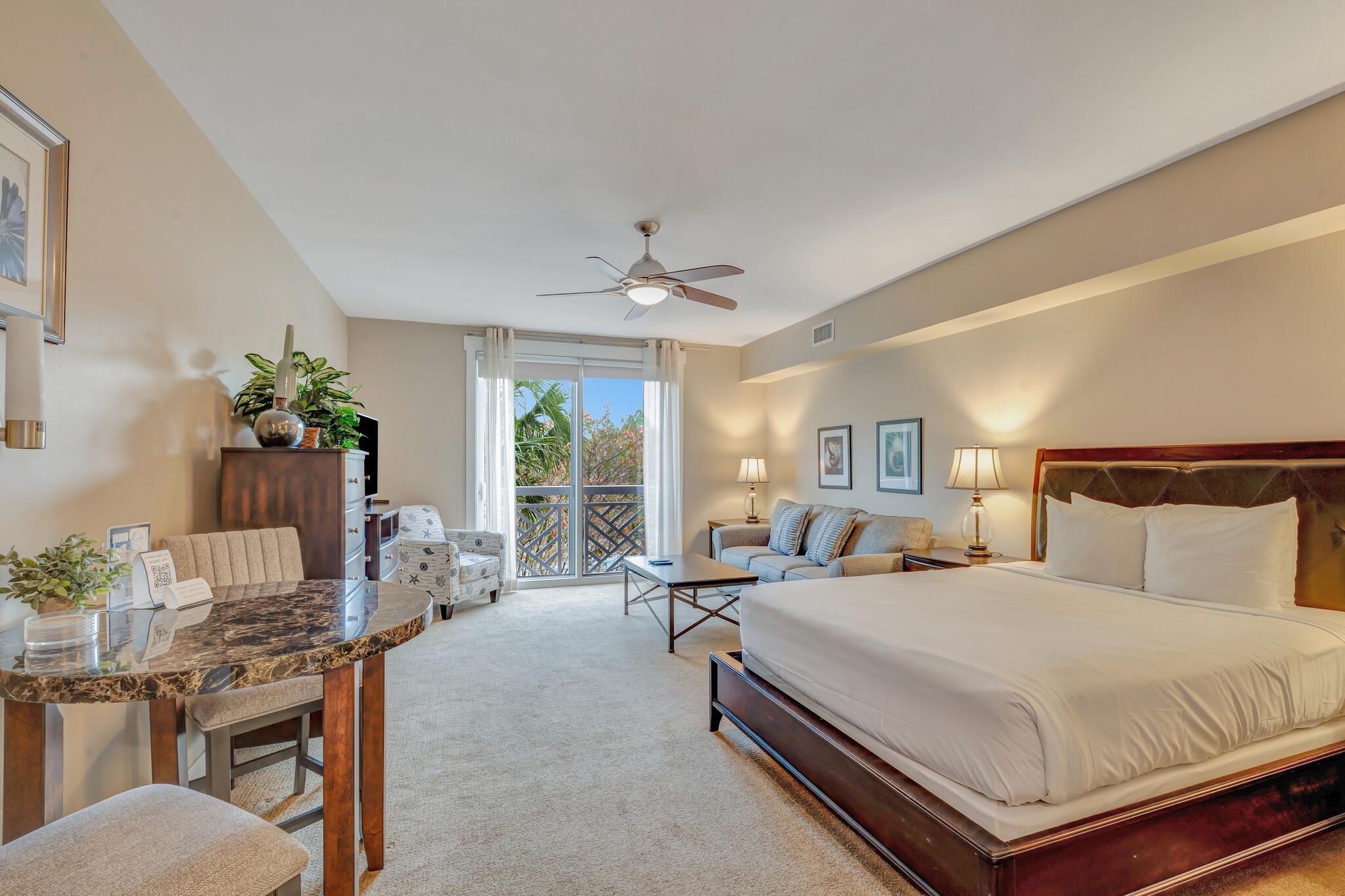 Welcome to your spacious oasis nestled within the Gates of Sandestin Golf and Beach Resort. This inviting Bahia Studio offers a tranquil escape with breathtaking views overlooking the serene resort pool, spa, and lush, beautifully landscaped grounds.The thoughtfully designed studio features a convenient breakfast kitchen, perfect for casual meals or preparing snacks between resort activities. The full bath includes a shower/tub combo, offering ultimate comfort and relaxation after a day of exploring the resort.  Bahia residents enjoy exclusive access to a stunning resort-style pool & the private Solstice Club on the Bay, featuring a large grill, outdoor gas fireplace, indoor bar, flat-screen TV, & indoor and outdoor seating. Ideally located adjacent to the conference center & the vibrant Village of Baytowne Wharf, you'll have premier dining, shopping, and entertainment at your fingertips.

Hop on the resort tram to access championship golf, world-class tennis, and the sugar-white sands of the Emerald Coast. Don't miss this exceptional opportunity to own a slice of paradise!

As an introduction to the Sandestin lifestyle, we invite our new owners to explore amenities that make Sandestin special. The listing brokerage and seller(s) are presenting the buyer(s) of this property with (2) 90-minute rounds of Tennis court time, a golf foursome at one of our three championship courses, and a round of golf for up to four (4) players at the unrivaled Burnt Pine Golf Club.

Sandestin Golf and Beach Resort features more than seven miles of beaches and pristine bay front, four championship golf courses, 15 world-class tennis courts, a 226-slip marina, a fitness center, spa and celebrity chef dining. Shop, dine and play at the charming pedestrian village, The Village of Baytowne Wharf and more. Inside the gates of the resort, residents enjoy a balanced lifestyle of high-class living, spanning the 2,400 acres from the beach to the bay. Everything within the gates of the resort is accessible by golf cart or bicycle. The entire resort is interconnected by miles of pedestrian, bike and golf cart paths that weave through groves of live oaks, meandering past natural lagoons, fountains, man-made lakes, and meticulously landscaped fairways.