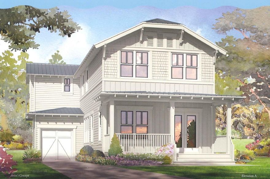 Sea Glass floor plan is the perfect home for entertaining. Kitchen has a cozy keeping room area and large covered porch overlooking the natural area behind the home. Kitchen finishes include Shrock quality cabinets with soft close drawers, huge island with granite countertops, tile backsplash and GE Caf appliances including gas cooktop (GE monogram hood).