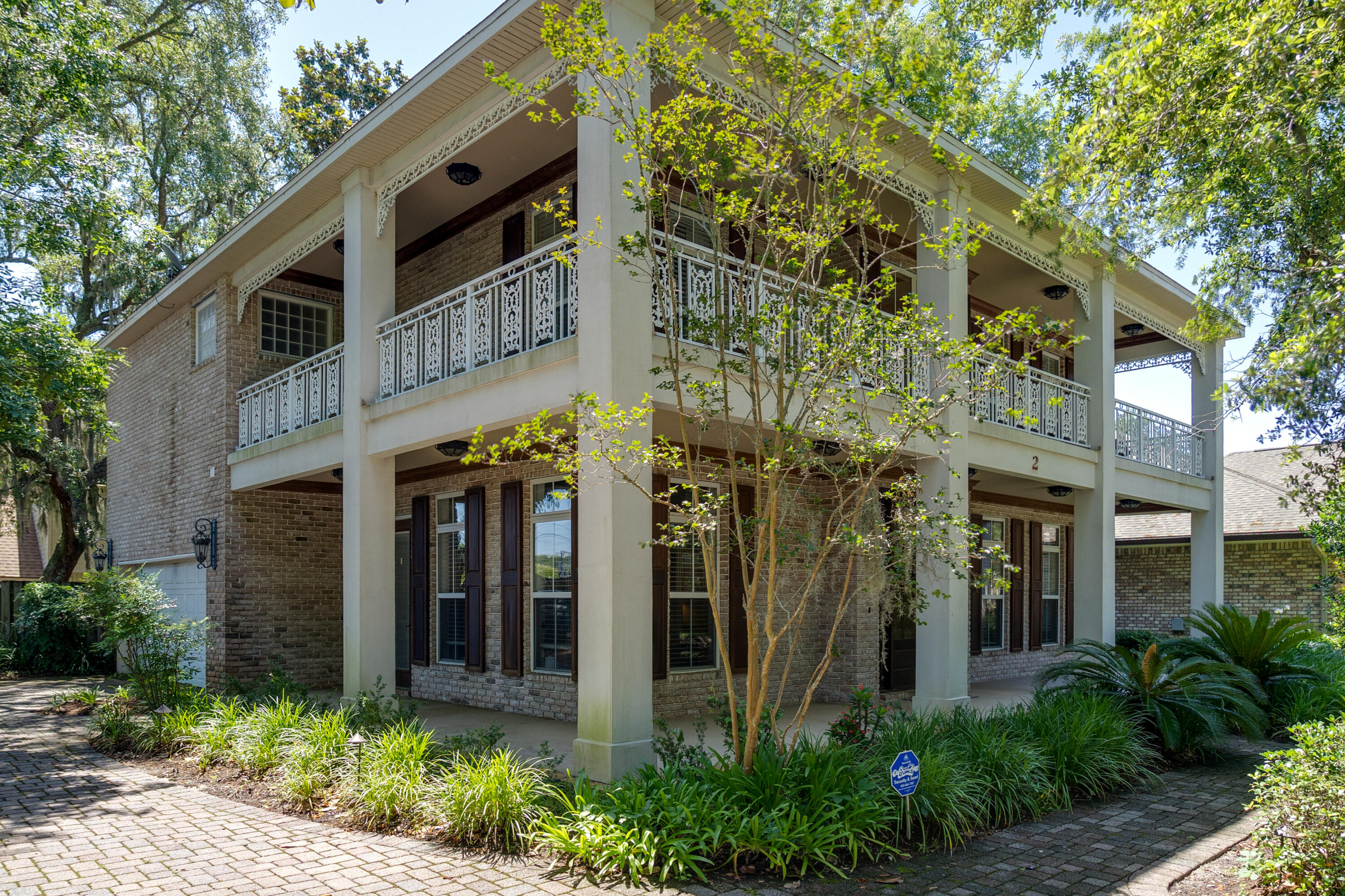 NEW PRICE!!STUNNING HOME W/NEW ORLEANS FRENCH QUARTER FLAIR! SO MANY CUSTOM FEATURES TO WOW YOU! FRONT PORCH invites you to sit with its long span of over 47 feet (plus 29 feet on side). The wood crown & accent shutters boast it's custom details from outside to in. 8' FRONT WOOD DOOR opens to a large FOYER where the ceiling opens to soaring heights. OFFICE SPACE is open and airy w/arched openings, crown & fan w/easy access to an exquisite HALF BATH w/Antique replica vanity. DINING ROOM is roomy with a wall of windows. Into the KITCHEN you will find custom rock Maple staggered cabinetry w/end wine bottle storage, Level 3 Granite counters, long over 9' bar, SS appliances, Wine Fridge, Chandelier, layered Crown Molding & Dbl door pantry. LIVING ROOM adjacent & open to kitchen. Accent wall of a TV nook & brick fireplace, wall of windows, 2 ceiling fans, sconce lighting, 8' patio door w/inside blinds make this a special spot to relax. The custom OAK STAIRCASE has runner carpeting & brings you to the 2nd level into a wide hall way to the bedrooms and balcony glass exterior door. MASTER BR has lighted Crown molding, fan, walk-in closet and opens to a Beautiful open concept MASTER BATH with jetted tub, Double vanities, GORGEOUS Large walk around doorless corner SHOWER. Enjoy the natural light through 2 glass block windows complete with rain head and wand fixtures. BEDROOM 2 & 3 have ceiling fans and are spacious in size. Both are adjoined by a super large JACK N JILL BATH that also has access to hallway. This bath has double vanities, solid surface counters & tub/shower combo and a window. BEDROOM 4 (GUEST SUITE) has it's own BATH with solid surface counters, full shower with glass enclosure for ultimate in guest privacy. The BALCONY is over 75' in length front & side and is dressed in New Orleans/French Quarter inspired custom metal railings and light fixtures. The wood crown layered molding & custom wood shutters bring it all together for a relaxing breezy afternoon place to unwind. The side paver DRIVEWAY is long and has a lazy curve to the garage area. Covered in tree shade it is the perfect spot for outdoor projects and privacy.
Meander to the BACKYARD area to the fenced in yard which has beautiful towering pergola covering the 28.5' x 13' paver patio area w/bar top. Perfect for sitting, talking and grilling.
ADDITIONAL FEATURES: SOUND ACCESS (walk to water at end of cul de sac via boardwalk to waters edge), 2 AC systems w/Nest thermostats (Rheem & Lennox), 1st floor Hand-scraped Hard Wood flooring, Spanish Lace ceiling texture, Layered Crown Moldings (some lighted), Steibel whole house TANKLESS water heater, 2nd Floor Lg. Laundry Room, Extra garage Fridge, Energy efficient home, Traexx ''in the wall'' pest control system, Mature magnolia and Live Oaks, Fantastic location - easy to most shopping, beaches, Schools & no hassle commute to Hurlburt AFB. The Sound access is directly across from the Sound Island chains. This is one of a kind kayakers paradise.
COME & SEE THIS MAGNIFICENT HOME!!