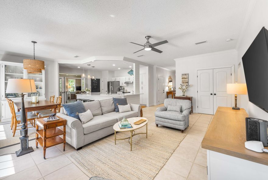 Discover the hidden gem of SCENIC HWY 30-A- the SEABREEZE Community! A 2 min walk to the BEACH & 1/2 mi from BIG CHILL, this neighborhood offers a true sense of HOME w/ NO SHORT TERM RENTALS!EZ 1-level living in a bright open space has a wall of windows providing natural light. Open kitchen has oversized Quartz island & stainless appliances. Well maintained property boasts NEW HVAC, water heater, washer/dryer,& 5 year old metal roof. New sod & irrigation in flat FENCED back yard, perfect for pets & plenty of ROOM FOR A POOL. 9' ceilings, cozy FIREPLACE & storage shed. 2 car GARAGE w/ room for golf cart. Deeded BEACH access, & Access to Camp Creek Lake for kayaking.SEABREEZE truly offers the BEST of beachside living!!