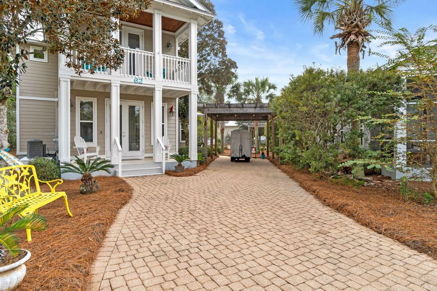 Owning in Cassine Village, closely located next to Seaside and Watercolor,is one of the best opportunities along 30A. This small community mirrors southern charm with quaint coastal homes. The neighborhood is directly across from the Seagrove Beach Access and includes amenities of 2 tennis courts, 2 pools, walking trails, a picnic area and fishing lake. This beautiful meticulously cared for 4 Bedroom 3 Bathroom home is situated on one of the community's largest lots. It boasts ample outdoor living space, with fire pit, 470 square feet of covered porches, including a large back porch, two trellises topped with ''sun saver'' screens and parking for 6 vehicles. The back side of the home borders up to state forest with wooded privacy and easy access to nature trials. This home makes a great personal home, 2nd home or rental investment opportunity. Come see today, it will go quickly.
