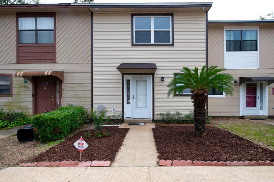 Cozy townhome in FWB! Minutes from Hurlburt and Eglin AFB!! NEW roof, NEW  countertops and freshly serviced AC. This unit features tile throughout the first floor. Upstairs you'll find hardwood floors leading you into the two bedrooms. The master features its own vanity and entrance into the bathroom. Back downstairs is the laundry room and half bath. Step outside to discover a private storage area, open patio and gardening space. Schedule your showing today and let us welcome you home!