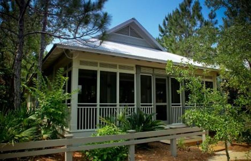 3 Bedroom, 3 bath single story Florida cottage! One block away from Camp WaterColor Pool and Playground. This home has an open living area and is great for entertaining! The kitchen offers upgraded stainless steel appliances and has an island. Each bedroom is complete with its own bathroom. And there is a large screened in porch for relaxing! Enjoy all the amenities that Watercolor has to offer and just minutes from the beautiful white sandy beaches!