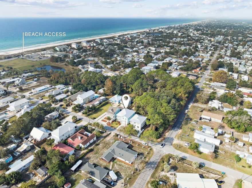 No HOA | Steps to the Sugar-White Sand | Heated Pool | Turnkey & Fully FurnishedDiscover coastal living at its finest on the highly desirable west end of Panama City Beach. Located just one block from the pristine, less-crowded shores of Laguna Beach, this stunning 5-bedroom, 5.5-bath home combines upscale design, smart layout, and proven rental performance - all with no HOA restrictions. KEY FEATURES include: 
Prime location - Quiet, sought-after neighborhood yet walking distance to the beach, restaurants (Thomas Donuts, Carousel Supermarket, Liza's Kitchen, etc.)
Heated private pool with spacious covered patio and fully fenced backyard (no rear neighbors)
Turnkey & sold fully furnished - Move-in or rent-ready from day one
Oversized garage with built-in EV charger + dedicated golf cart charging station
Multiple covered porches and outdoor living spaces perfect for morning coffee or sunset cocktails
Interior Highlights:
Light-filled, open-concept living with high-end finishes and coastal-chic d??cor
Gourmet kitchen featuring premium stainless appliances, expansive island, and abundant cabinetry
Rare first-floor primary suite with luxurious walk-in shower
Thoughtfully converted upstairs great room now serves as a 5th bedroom bunk room with en-suite dual-vanity bath - sleeps large groups effortlessly
5 full bedrooms + 5.5 baths provide privacy and comfort for multiple families

Ideal as a forever beach home, second home, or high-income vacation rental, this property checks every box: luxury, location, layout, and income potential. Properties this well-appointed and this close to the beach rarely last long on the west end.
Schedule your private showing today - your piece of paradise is waiting!
