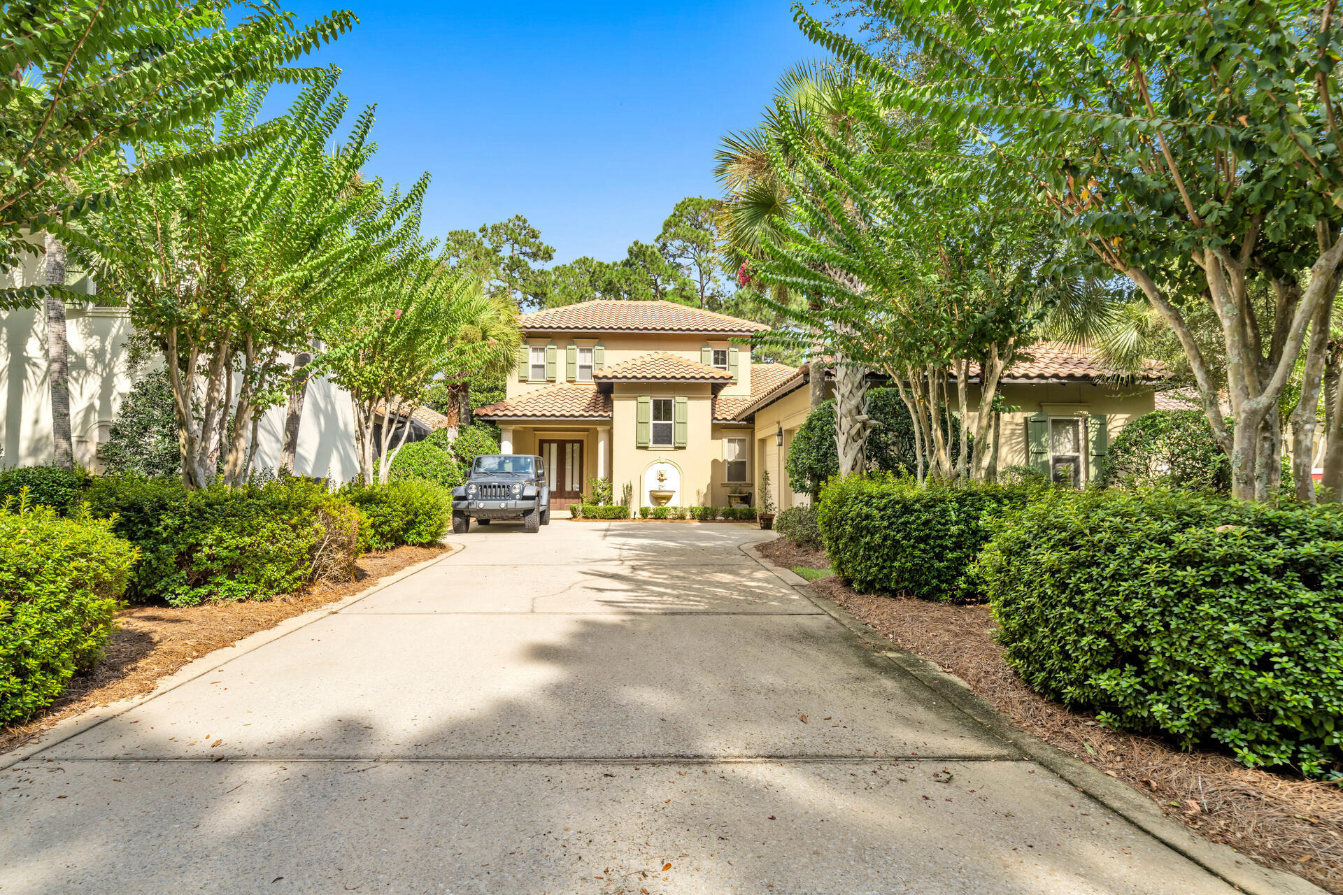 Impeccably remodelled Tuscan style home with a pool and hot tub nestled inside the quaint neighborhood of Vineyard within Sandestin. Upgraded bathrooms and kitchen with gorgeous cabinetry, countertops and backsplash adorned with designer lighting. Fabulous chandeliers scattered throughout the home add flair and style! Light colored wide plank hardwood floors meander throughout the living area and bedrooms. Master bedroom features a private sitting room with access to the pool and hot tub. New tankless water heater, all new pool equipment, and two new AC units. Sandestin amenities include private deeded beach access, several community pools, free shuttle, 2 world renowned golf courses, fully operating tennis facility, a marina, Baytowne with shopping, restaurants and concert area, and miles and miles of nature trails for walking and riding bikes.