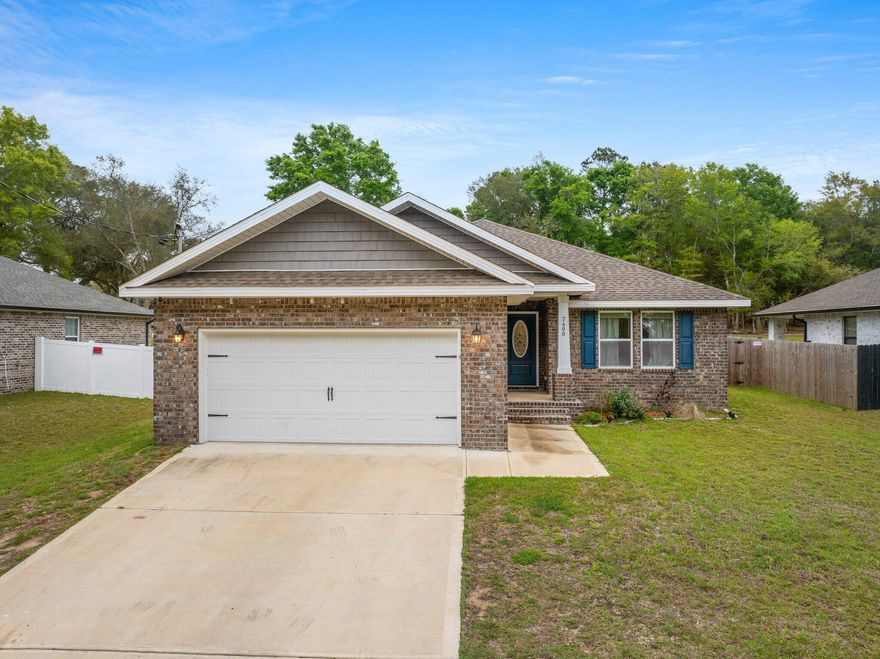 Step inside this lovely house to discover a spacious 1,967 square feet of beautifully designed space, featuring 3 cozy bedrooms and 2 pristine bathrooms, perfect for both relaxation and entertaining. The moment you walk in, you're greeted by LVP flooring that stretches across the main living areas and kitchen, setting a tone of elegance and comfort. The heart of this home is undeniably its open floorplan, which seamlessly connects living, dining, and kitchen areas. Accentuated by tall cathedral ceilings, the area is bathed in natural light, creating an inviting atmosphere for gatherings or quiet evenings in. The kitchen is a chef's delight, boasting dark shaker cabinets, pristine granite countertops, and ample space for culinary explorations.Retreat to the primary bedroom, a