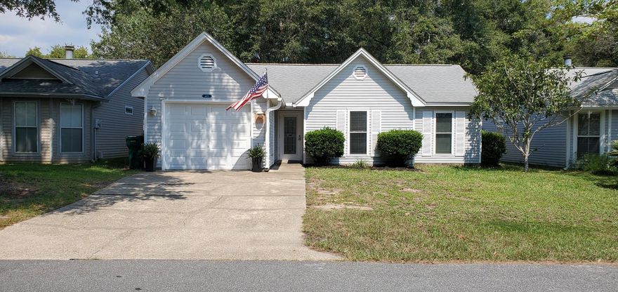 Welcome to your new cozy haven, just 13 miles to Eglin Air Force Base, and 8 miles to Destin via Toll 293, the Mid Bay Bridge. This newly updated home has freshly painted walls and trim throughout as well as a new vanity in the second bathroom. This quaint 3 bedroom, 2 bathroom house is located in Blue Pine Village with a community pool available. Relax in the fenced in backyard with covered porch. Home is pet friendly with owner approval. Updated Photography is coming due to new paint, vanity, and fixtures being installed. To apply: Property management company's online application portal system.