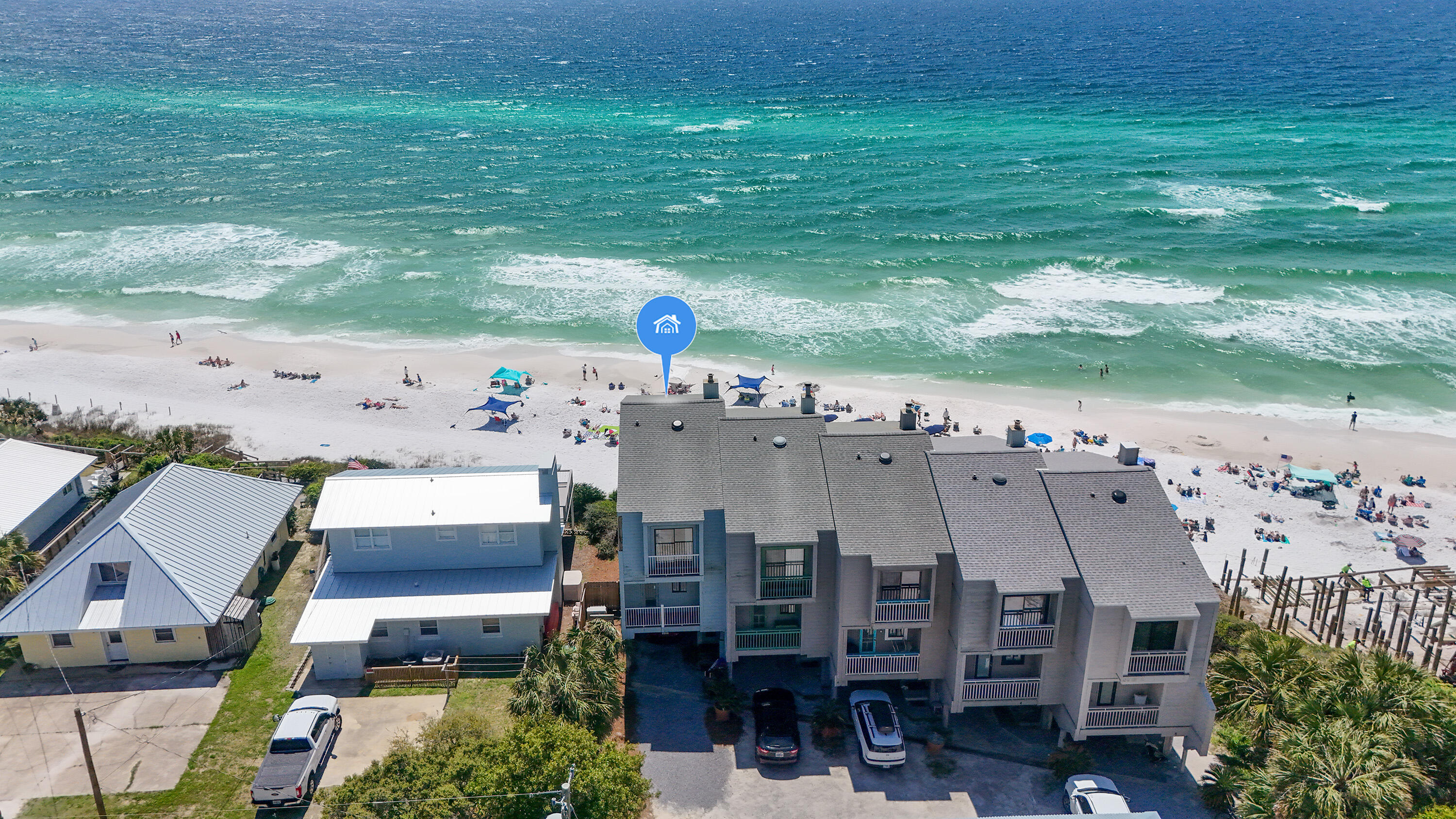 Welcome to 49 Hinton Bishop Drive #1, a remarkable opportunity to own a piece of paradise along Seagrove Beach, Florida. This exquisite property offers a serene escape with its prime location and captivating features. Situated on a quiet dead-end road, this end unit boasts a sweeping gulf front view, allowing you to immerse yourself in the tranquil sounds of the waves and birds. With 1,344 square feet of thoughtfully designed living space, this residence includes two bedrooms and two and a half bathrooms, providing ample comfort and privacy. The large ground-level sun deck is perfect for relaxing and unwinding, while two balconies offer stunning vistas of the sunrise and sunset, creating an idyllic setting for enjoying the beauty of the Emerald Coast. Practical amenities enhance the convenience of this property, including two exterior owner storage closets and covered parking. Embrace the coveted 30A lifestyle, where you can savor all that the Emerald Coast has to offer, from pristine beaches to vibrant local culture.
This property is a rare find, offering both tranquility and accessibility. Whether you are seeking a permanent residence or a vacation retreat, 49 Hinton Bishop Drive #1 presents an unparalleled opportunity to live in harmony with nature while enjoying modern comforts. Experience the allure of Seagrove Beach and make this exceptional property your own.
Don't miss the chance to invest in a lifestyle defined by relaxation and natural beauty. Contact us today to schedule a viewing and take the first step toward owning this extraordinary gulf front residence.