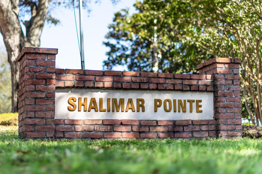 Custom built home on the eighth hole of beautiful Shalimar Pointe community. Home is in excellent shape and move-in ready. Excellent floor plan with a lovely dining room with trey ceilings, custom columns, and large windows just off foyer. Living room with three-sided fireplace, breakfast nook and kitchen over look the the beautiful golf course. Split bedroom plan host master bedroom with large master bath with separate shower, tub and double vanity sinks. Walk-in closet accessed from both master bedroom and and master bath. Two guest bedrooms on opposite side of the house that share full hall bath with tub/shower combo. Community host tennis courts and an 18 hole golf course. Enjoy the covered patio and watch the world go by. You will love calling Shalimar Pointe home.