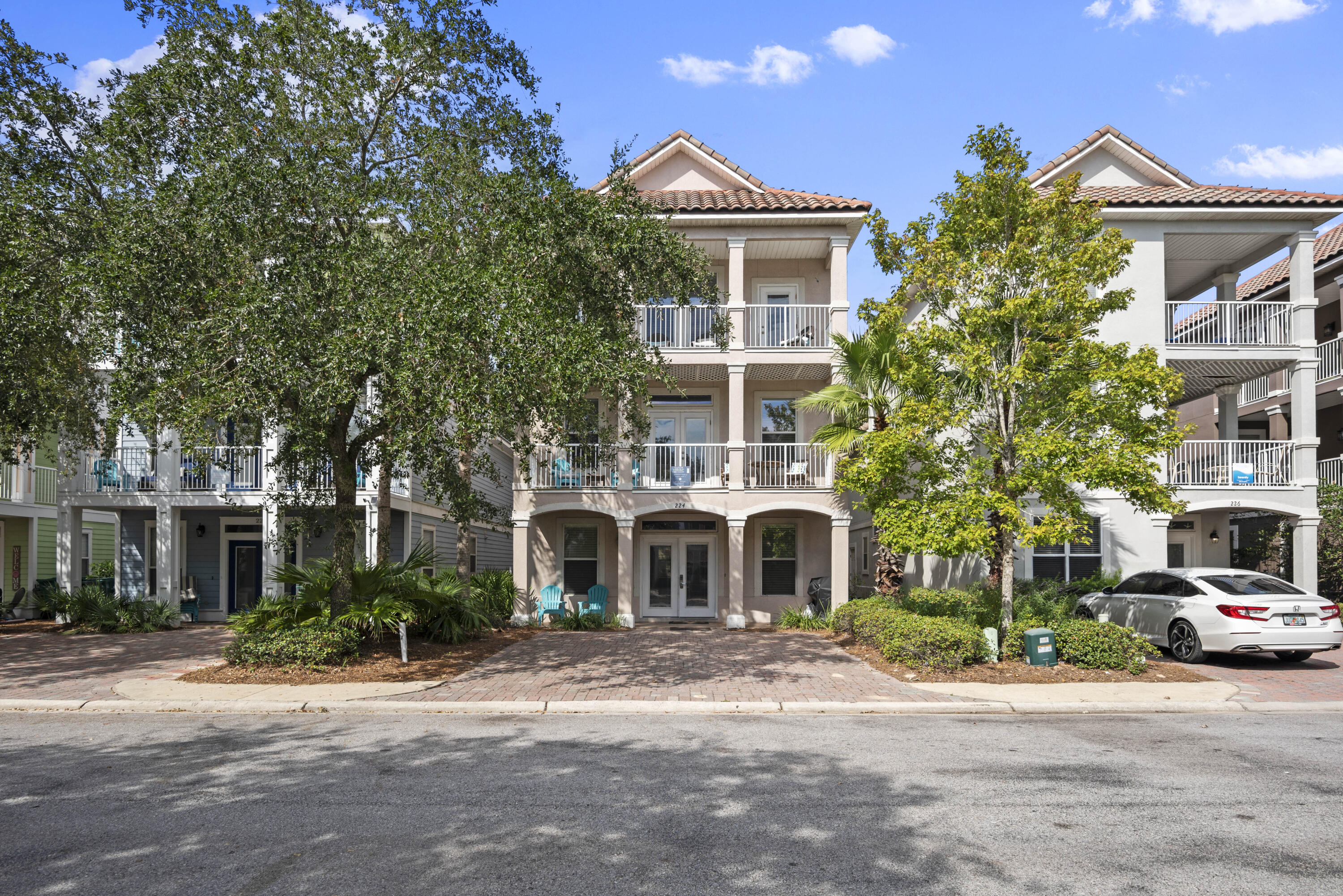 Discover, ''Sandy Cheeks'' a three story beach retreat tucked away behind the gates of Villages of Crystal Beach. This rental machine is the ideal investment opportunity with over $80,000 in gross rental income so far for 2021. Ideally located in the heart of Destin, this home is perfect for entertaining groups and features six bedrooms, three-and-a-half bathrooms and two separate living spaces. Features include brand new built-in bunks in one of the bedrooms, crown molding, granite kitchen countertops, stainless steel appliances, two covered decks, a wet bar in the upstairs living room,and tasteful coastal decor throughout the home. Sandy Cheeks is conveniently located just around the corner from the immaculate resort style community pool and is just a few blocks away from the Gulf of