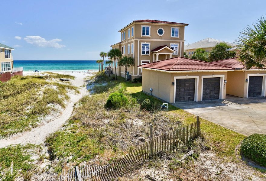 Sterling Beach Palace is a stunning gulf front Italian Villa offering spectacular views from almost every room. Quality workmanship shows in the attention to every detail. A few of the outstanding features of this home include:**ALMOST HALF AN ACRE WITH 65' ON THE GULF**PRIVATE BEACH ACCESS**GULF FRONT POOL**OPEN FLOOR PLAN** TRAVERTINE FLOORING**SPACIOUS GOURMET KITCHEN WITH GRANITE COUNTERTOPS** TWO SIDED FIREPLACE BETWEEN DINING AREA AND LIVING ROOM**MEDIA ROOM WITH WET BAR**7 BEDROOMS**6 -1/2 BATHROOMS**2 GULFFRONT MASTER SUITES**CROWN MOLDING**2 GARAGES FOR 4 CARS**PROJECTED RENTAL INCOME $240,000-$253,000**