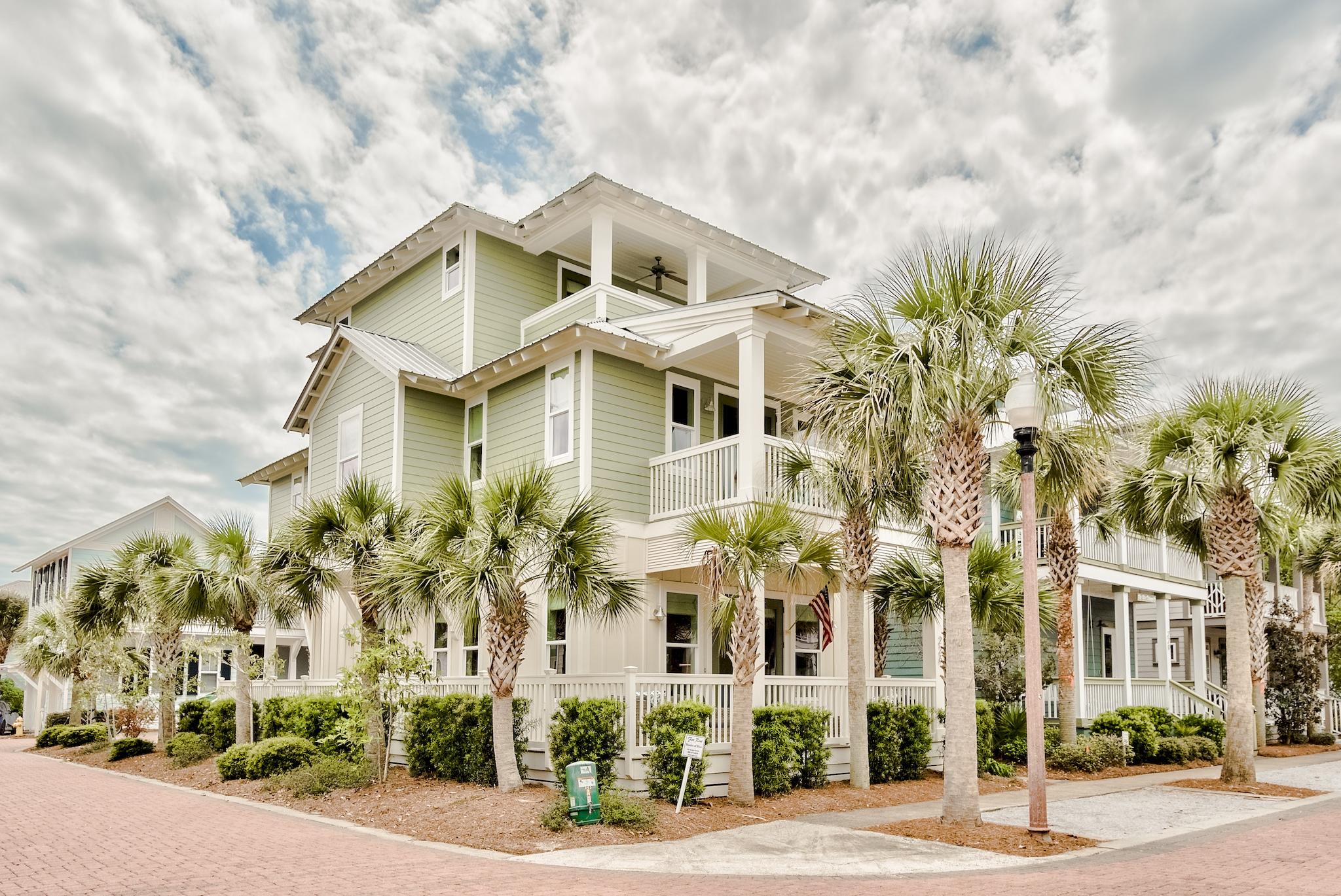 Beautifully decorated 5 bedroom, 5 bath, Seacrest Beach home located near the pool. This home is situated on a corner lot offering great porches and parking. The first level offers a large open concept living space with a full dining area and breakfast bar. The all white kitchen boasts high end Decor appliances, ice maker, solid surface countertops, and a pantry. The first level also includes a mini master with ensuite. The main master suite is located on the second level with a stunning bathroom with separate shower and a soaking tub. There is a huge balcony off the master to enjoy evening sunsets or to read a book and escape. This level also includes a second mini master with ensuite and a full bunk room with 4 bunks and ensuite. The third level hosts a wet bar for entertaining on the two porches and the bunk/media room with the 5th full bathroom. What more could you ask for in a vacation home at the beach? This one has it all! Within walking distance to Rosemary Beach, The Village, and Alys Beach.