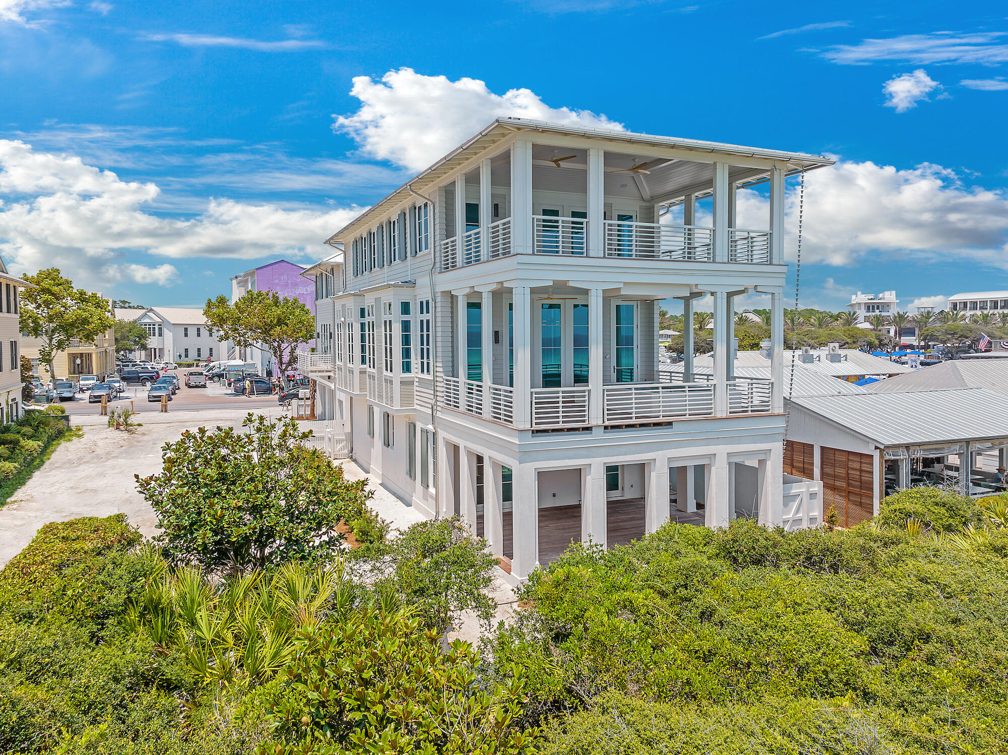 The wait is over for the crown jewel of Seaside, Florida, with construction completed this stunning gulf-front home is ready for memory-making among unparalleled amenities and the New Urbanism lifestyle. Marked by an oversized footprint and sweeping vistas, this extraordinary opportunity is aptly named ''The Cerulean'' for its unimpeded views of the shimmering blue-green waters of the Gulf of Mexico. The home was designed by Eric Watson and built by Dune Construction and Development LLC with interiors carefully curated by Erika Powell of Urban Grace Interiors. Perched on a premier gulf-front lot in Seaside, Florida, this six-bed, six-and-a-half-bath retreat occupies a generous space from 30A to the sand dunes on the west side of Coleman Pavilion. The first level boasts a plethora