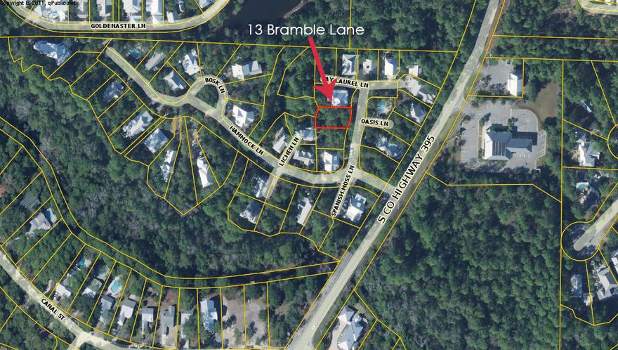 The charming neighborhood of The Hammocks of Seagrove offers an amazing location, adjacent to Seaside and Watercolor with lots of shops, grocery and dining options, yet tucked in and private. This gated community offers 2 pools, lots of trees and a sense of peace. Lot 13 backs up to a green buffer space and is close to one of the small intimate pool areas. No build out requirement in this neighborhood.