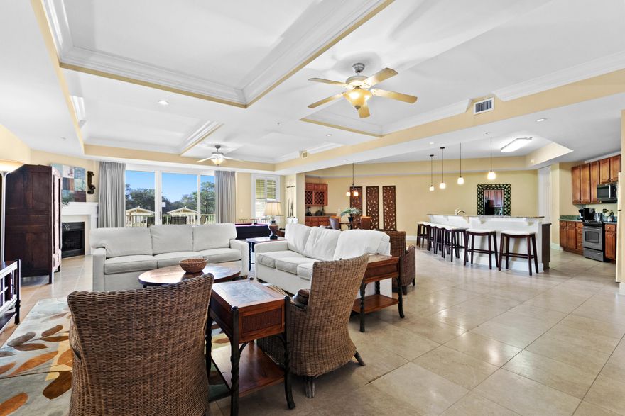 SELLER TAKING BACK-UP OFFERS . BRING ALL OFFERS!!!One of a kind, this condo truly lives more like a home with over 4,000 SqFt sprawled over two levels overlooking Redfish Lake.An entertainer's delight, there are large private covered balconies on both levels. Hang at the wet bar; play pool or cards in the huge living area. A unique feature, this condo has an exterior entrance on both levels, meaning no stairs to go up if you choose. Four bedrooms, one on main level and 4 private bathrooms, large walk-in closets, expansive breakfast bar and kitchen with large walk-in pantry for a crowd. Sanctuary at Redfish has unmatched amenities with four pools, two hot tubs, fire pit, gas grilling area, large fitness center, gated entry, garage parking and a captained boat to the beac