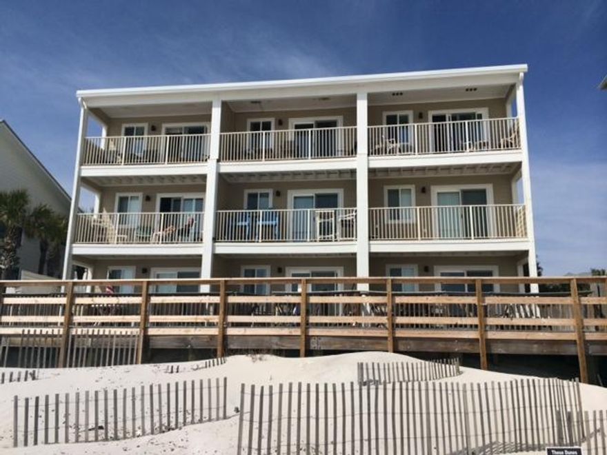 Gulf front Leeward II unit in Seagrove Beach. This second floor unit has unobstructed gulf views from not only its covered and spacious balcony, but looking out from the kitchen and living area as well. A newly renovated kitchen, recent painting and furnishings updated as well as a new roof, siding, impact windows and doors - all installed in 2013. A king bed, bunks and sleeper sofa allow this condo to sleep 6. This unit will be sold fully furnished. Rental numbers for 2014 - $25,850. Enjoy the best here: The Gulf right out front with your own private access, and Eastern Lake, one of 30A's rare coastal dune lakes-a great place to kayak, Yolo, skim board, and a shallow area for the wee ones. Enjoy restaurants, activity and entertainment just down the 30A bike path from Seagrove to Seaside.