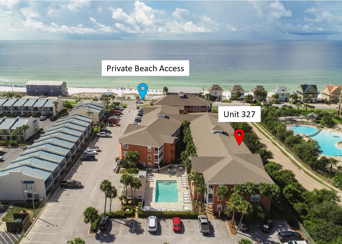 Great investment opportunity on the Emerald Coast and priced to Sell! This 1 bed/ 1 bath condo has private beach access located in the Prime location of Miramar Beach. Walking distance to some of the areas most popular restaurants like; Pompano Joes, Kenny D's and Captain Dave's. The Low density building offers 2 community pools one of which is heated, plenty of room for guest enjoyment. Gulfview II also offers community jacuzzi, BBQ grill area and several laundry rooms. This 3rd floor condo has built-in bunks in the hallway and a pull out sofa accommodating 6 guests makes for a perfect short term rental. The vaulted ceiling creates a spacious feel only provided in the top floor units. The Association fees cover Water, Cable and high speed fiber Internet which is an extra bonus.