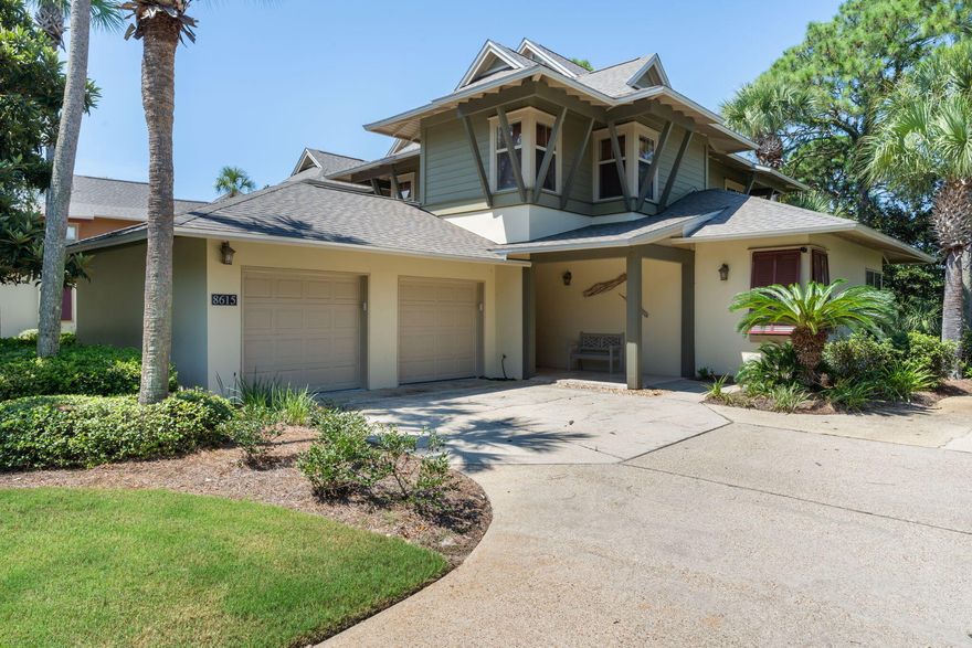 Welcome to Magnolia Bay, a beautifully appointed TH w/ 4 seater golf cart included inside Sandestin Golf & Beach Resort. This home is full of thoughtfully designed living space & a floor plan that includes dual master suites, one on each level, providing comfort & privacy for both owners & guests.From the moment you step inside, you'll notice the elegant finishes that set this home apart, including 10-foot ceilings, eight-foot mahogany doors, LVP flooring, & a bright, open living & dining area. The kitchen is a chef's delight with granite countertops, high-end appliances, and plenty of storage, making entertaining effortless. A screened-in porch extends the living space outdoors, where serene lake & golf course views create the perfect backdrop for relaxing evenings or watching Sandestin's weekly fireworks.
The attached two-car garage offers ample parking, additional storage, and room for a golf cart, while two newer HVAC systems (installed in 2019) provide peace of mind. This home is just a short walk or golf cart ride from Baytowne Marina, the Village of Baytowne Wharf, and the resort's tennis club, as well as four championship golf courses, world-class dining, and sugar-white beaches.
Magnolia Bay homeowners enjoy access to the best of Sandestin's resort lifestyle, including beach access, pools, fitness facilities, fishing, and more. With its combination of luxury finishes, prime location, and strong rental potential, 8615 Magnolia Bay Lane is an ideal choice for a primary residence, vacation getaway, or investment property.